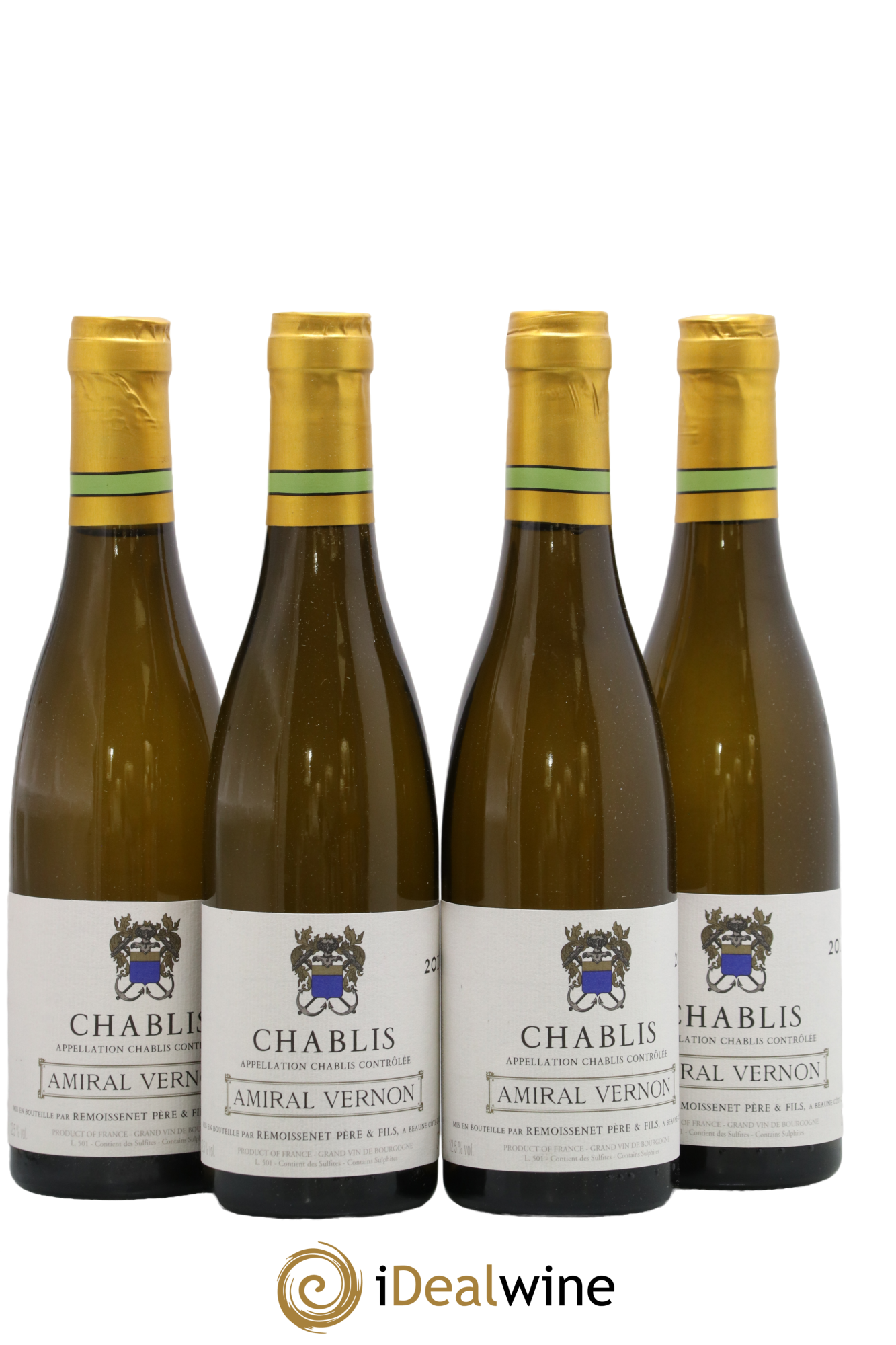 Chablis Amiral Vernon Remoissenet Père et Fils 2016 - Lot de 4 demi bouteilles - 0