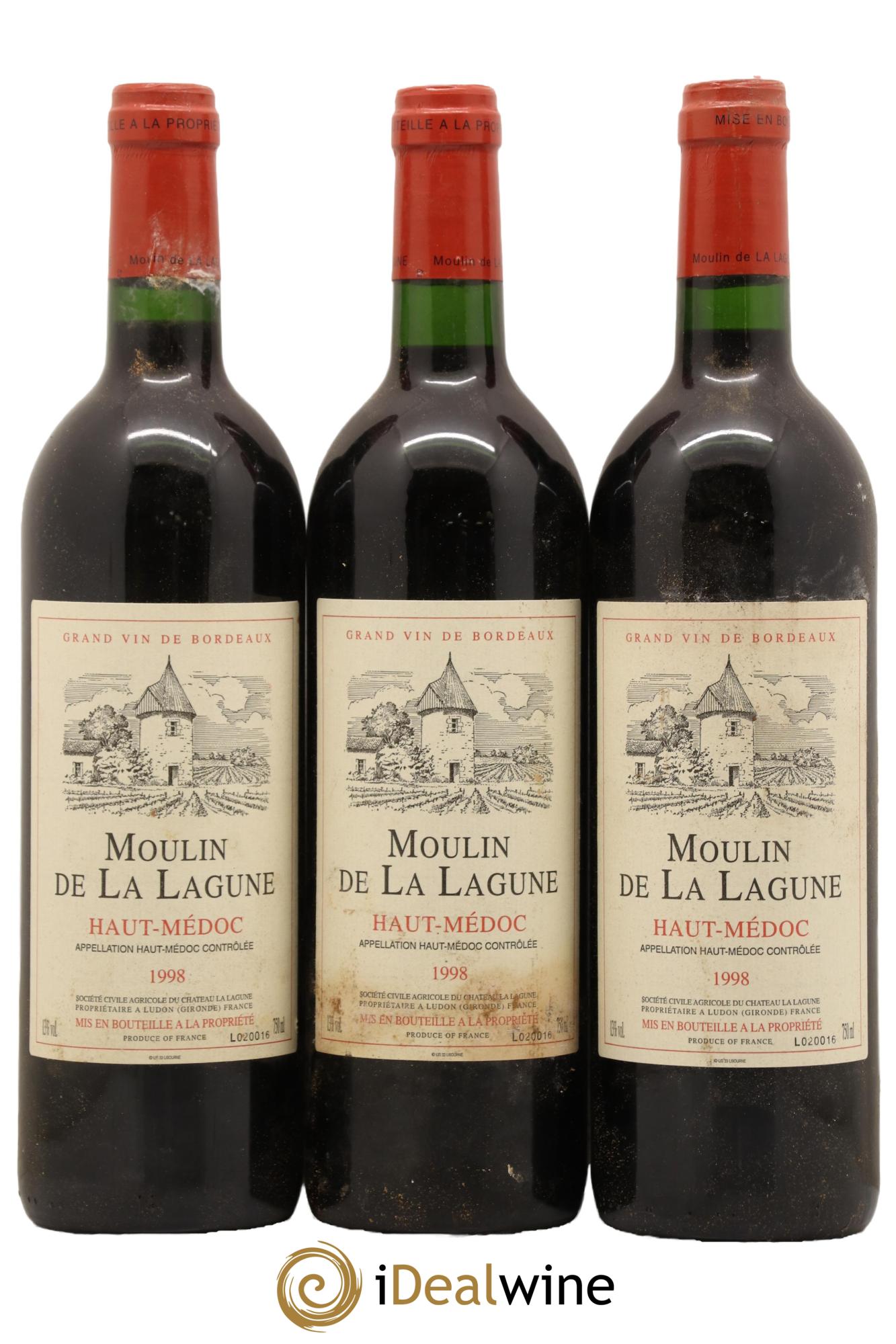 Moulin de La Lagune Second Vin 1998 - Lot de 3 bouteilles - 0