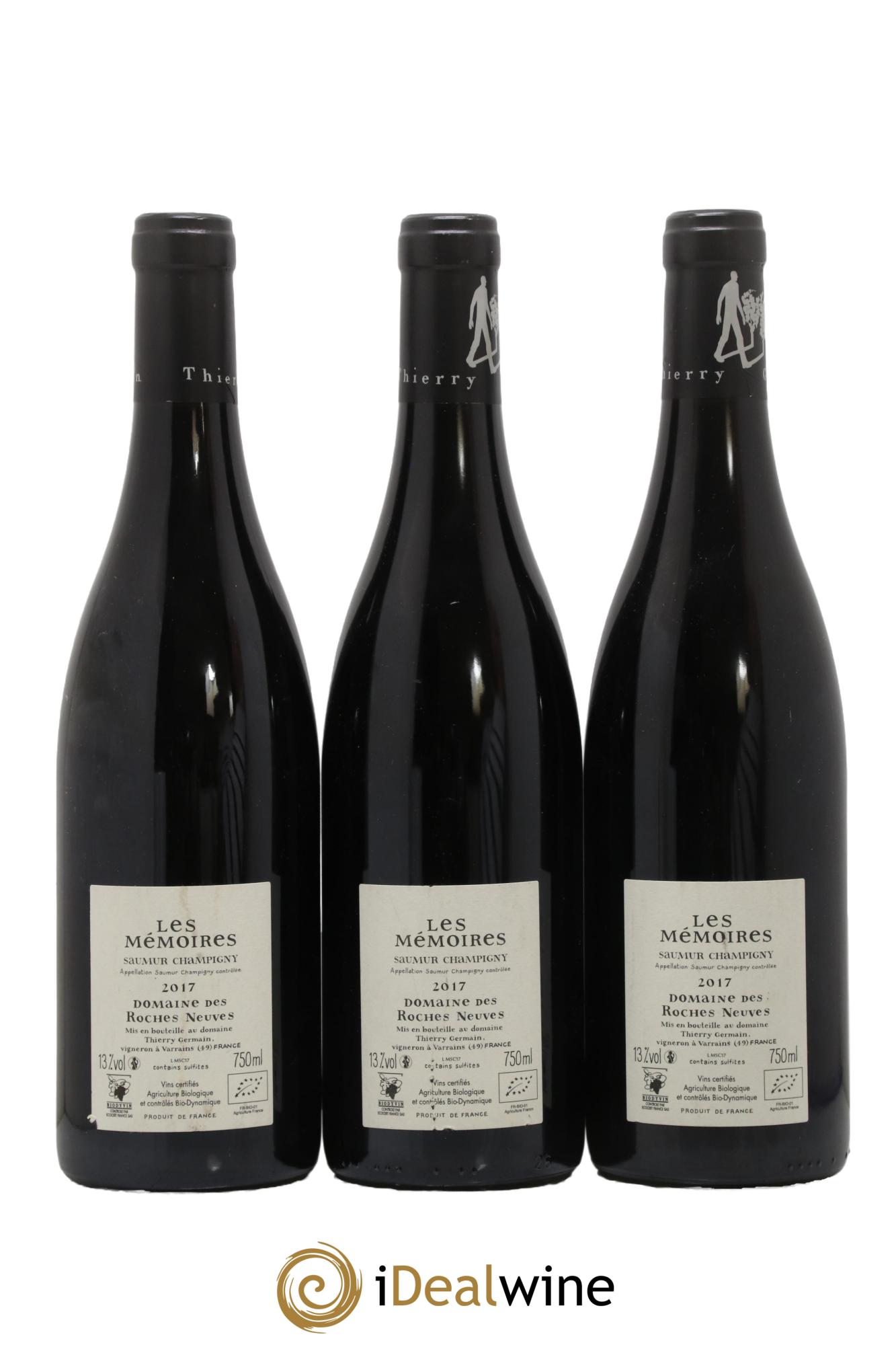 Saumur-Champigny Les Mémoires Domaine des Roches Neuves - Thierry Germain 2017 - Lot de 3 bouteilles - 1