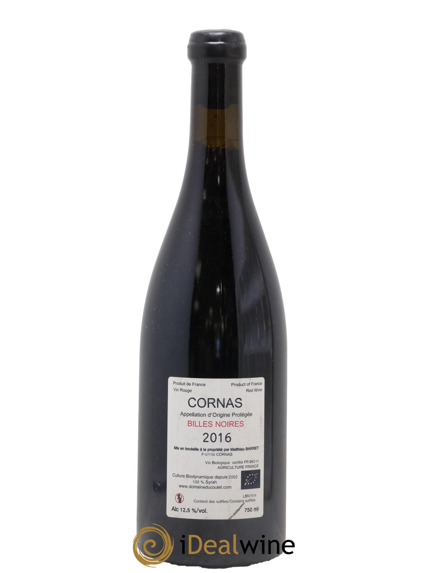 Cornas Billes Noires Coulet (Domaine du) - Matthieu Barret 2016 - Lotto di 1 bottiglia - 1