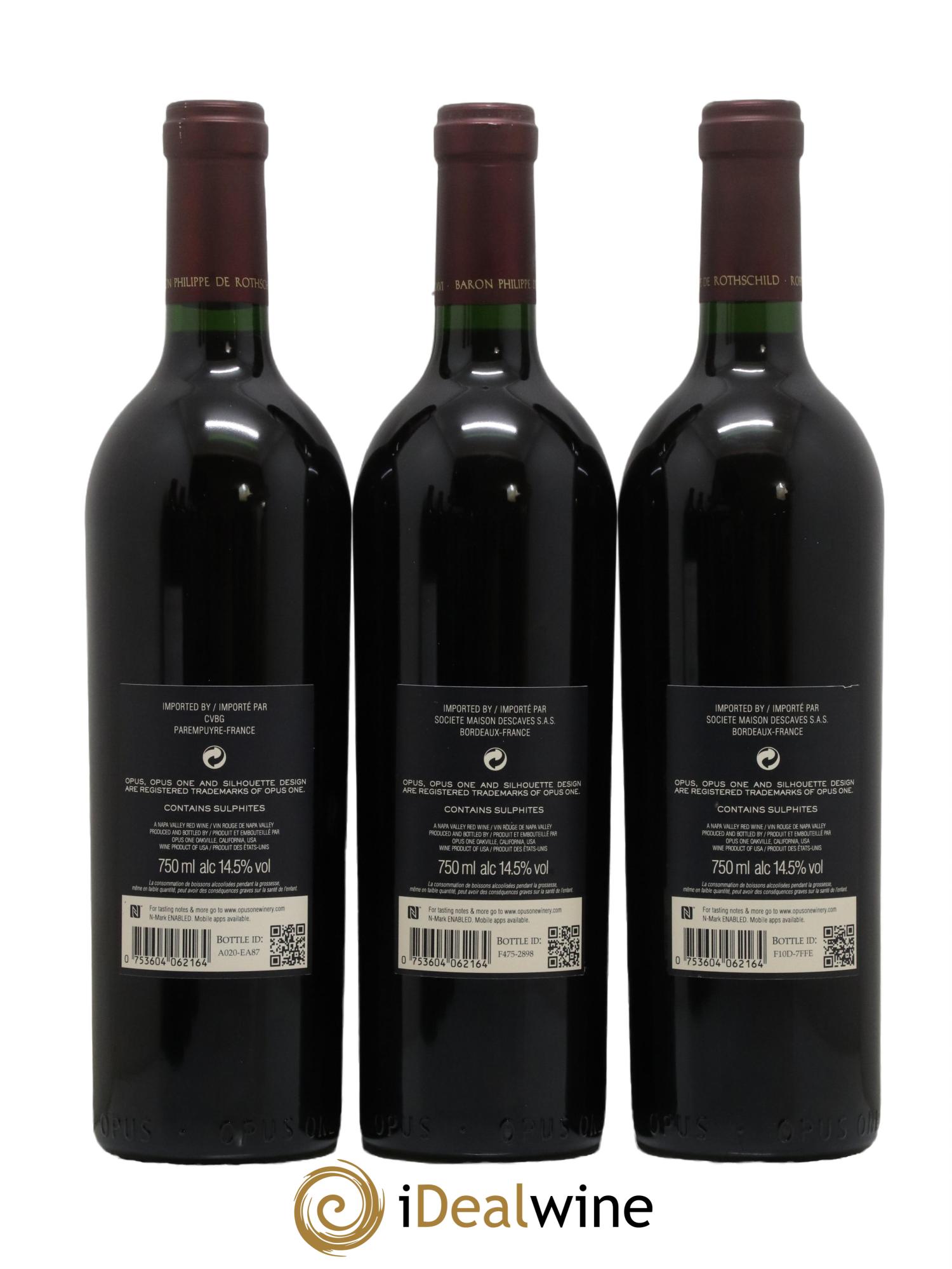 Napa Valley Opus One Robert Mondavi 2016 - Lot of 3 bottles - 1