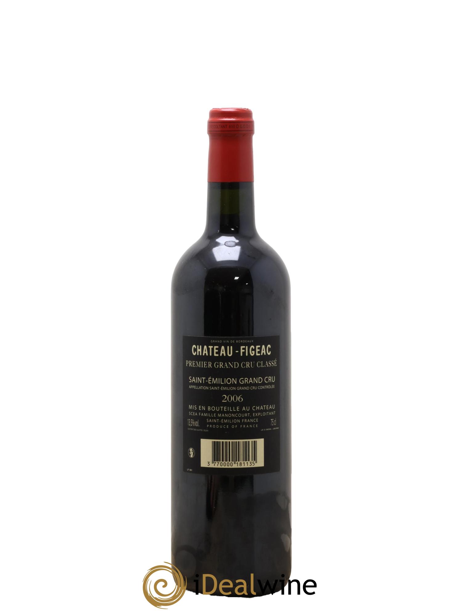 Château Figeac 1er Grand Cru Classé A 2006 - Lot de 1 bouteille - 1