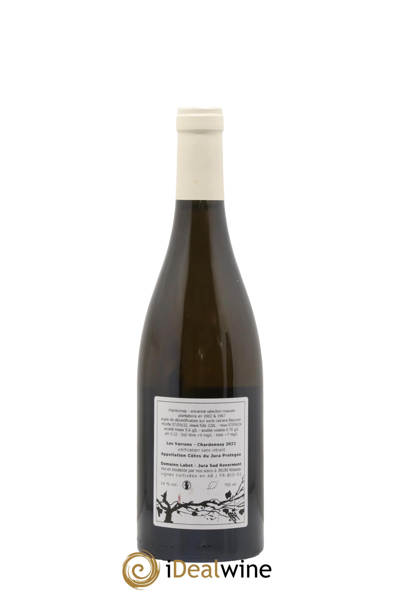Côtes du Jura Chardonnay Les Varrons Romain - Julien  - Charline Labet  2022 - Lot of 1 bottle - 1
