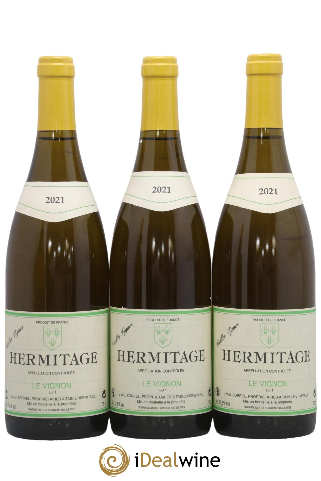 Hermitage Le Vignon Vieilles Vignes JMB Sorrel 2021 - Lot de 3 bouteilles - 0