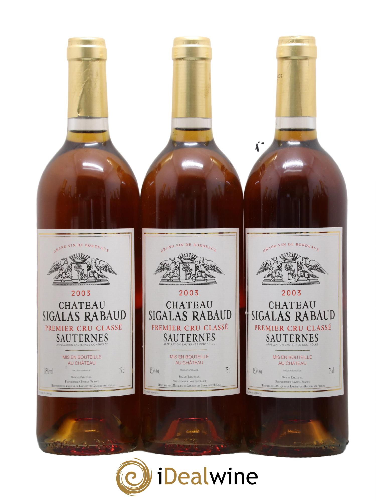 Château Sigalas Rabaud 1er Grand Cru Classé 2003 - Lotto di 12 bottiglie - 2