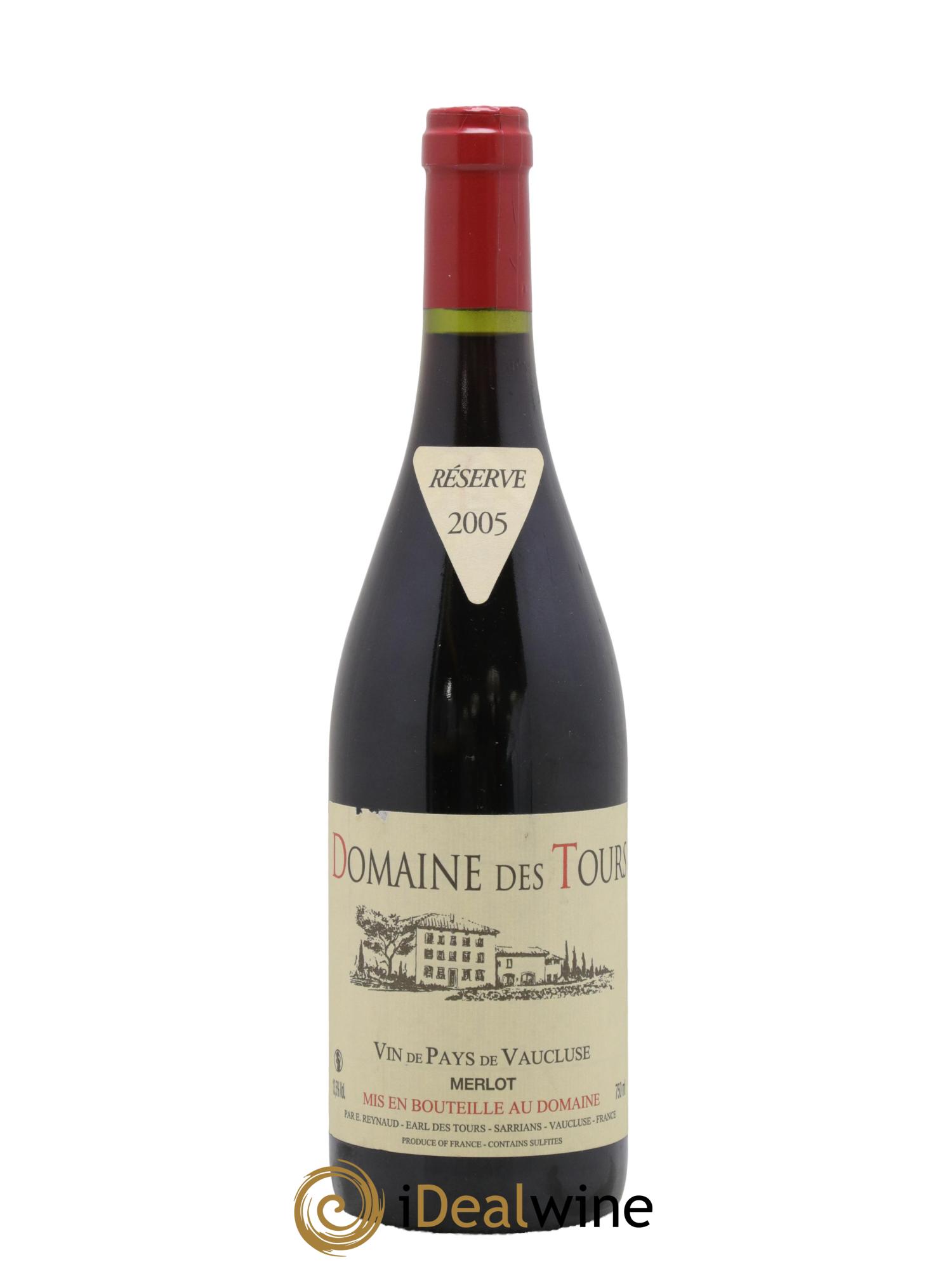 IGP Pays du Vaucluse (Vin de Pays du Vaucluse) Domaine des Tours Merlot Emmanuel Reynaud 2005 - Lot of 1 bottle - 0