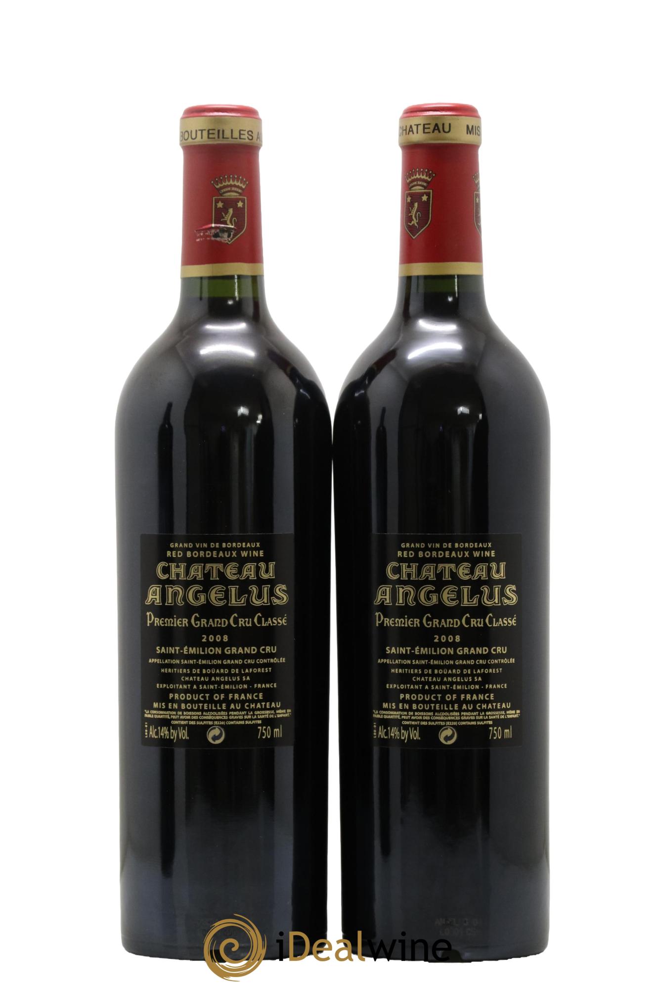 Château Angélus 1er Grand Cru Classé A 2008 - Lot de 2 bouteilles - 1