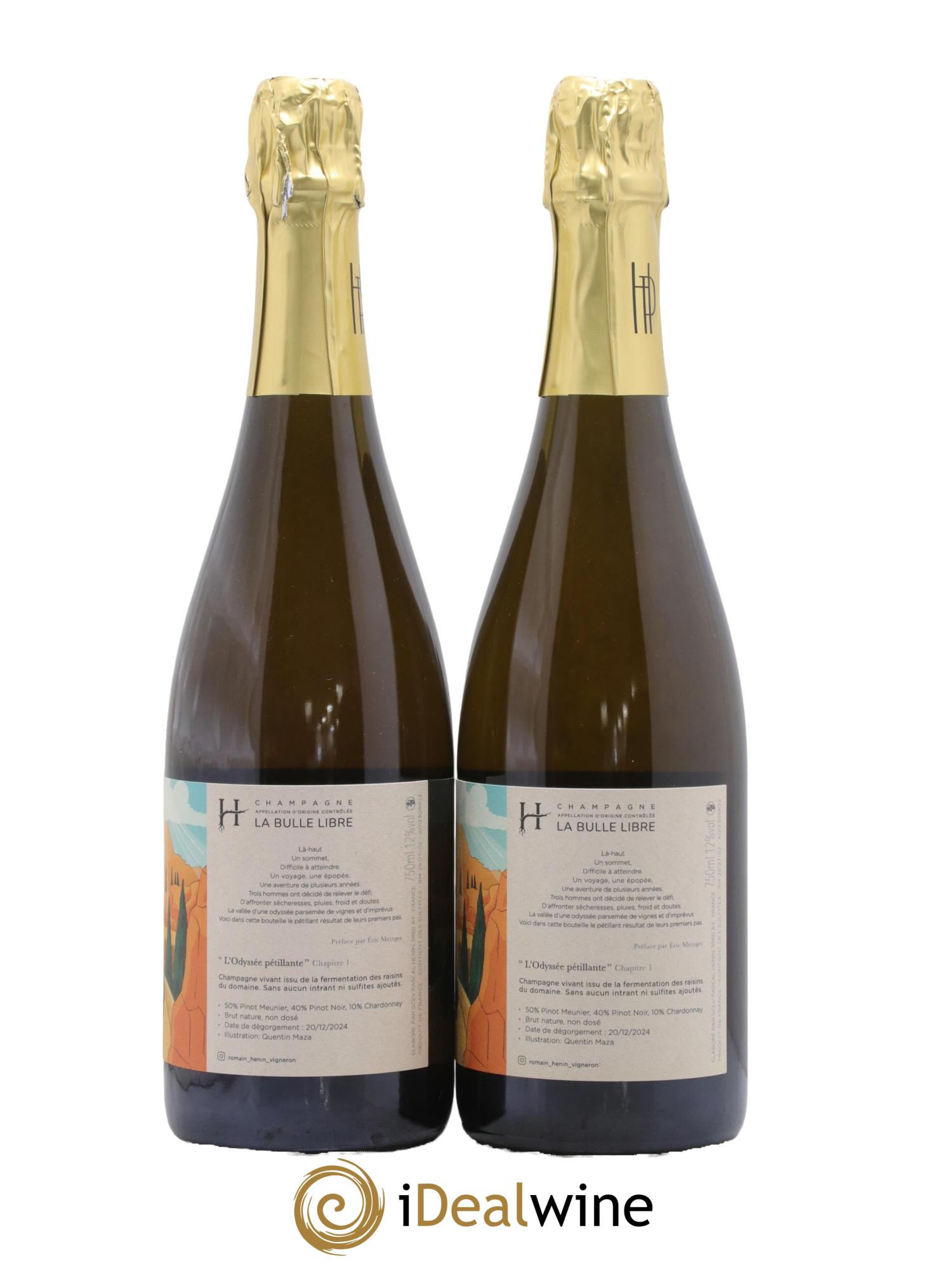 L'Odyssée Pétillante Chapitre 1 Romain Henin Odyssée Pétillante Chapitre 1 Romain Hénin - Lot de 2 bouteilles - 1