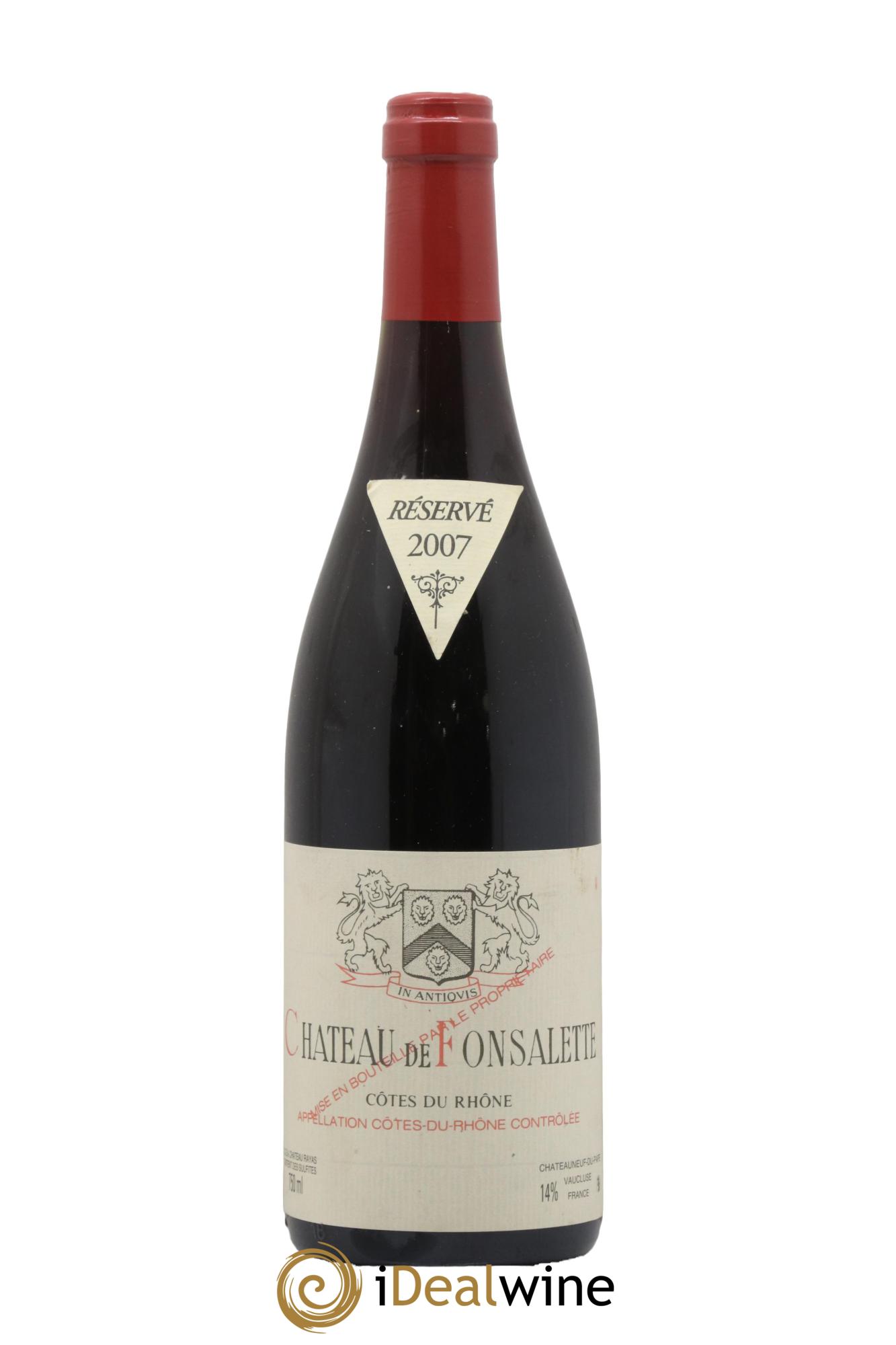Côtes-du-Rhône Château de Fonsalette Emmanuel Reynaud 2007 - Lot of 1 bottle - 0