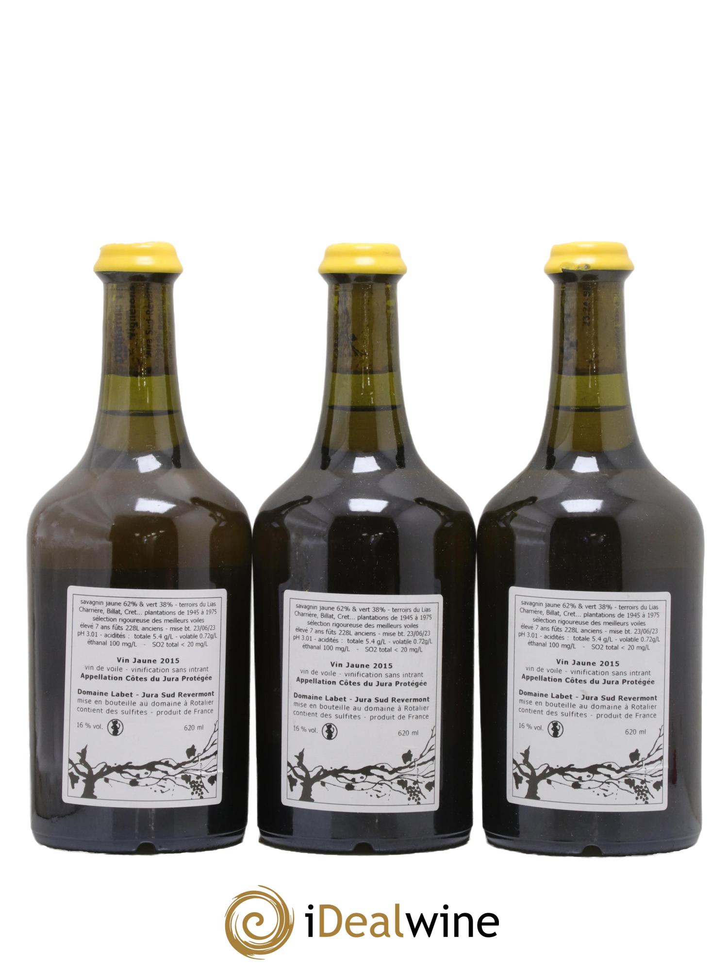 Côtes du Jura Vin Jaune Romain - Julien  - Charline Labet 2015 - Lotto di 3 clavelin - 1
