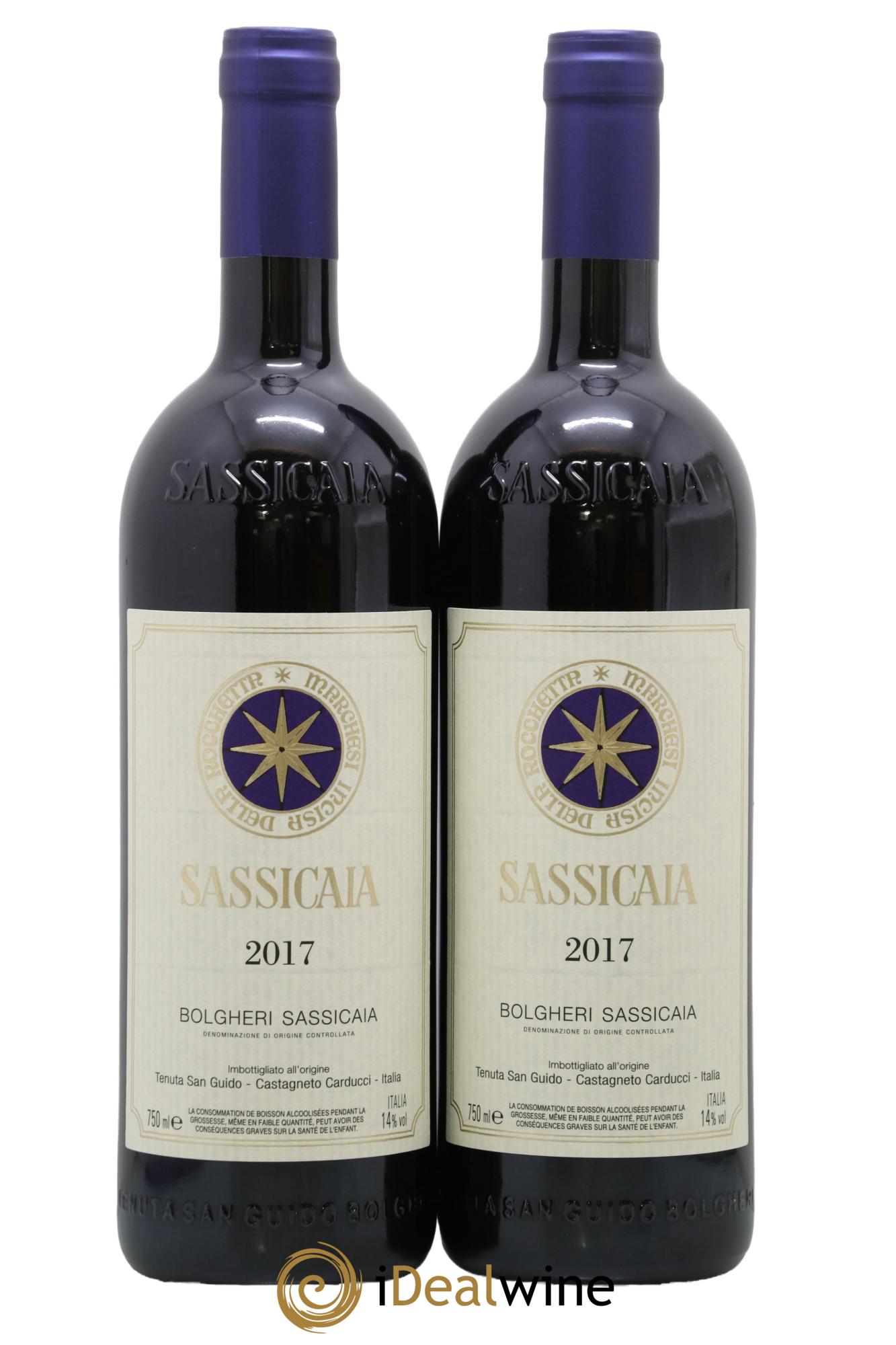 Bolgheri DOC Sassicaia Tenuta San Guido 2017 - Lot de 2 bouteilles - 0