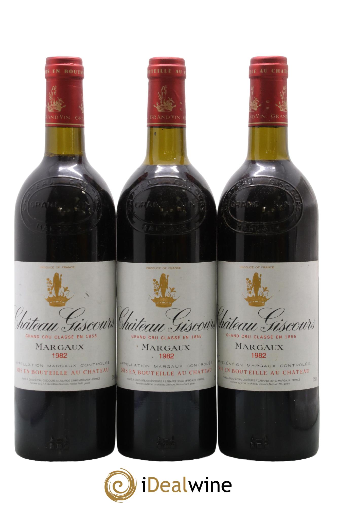 Château Giscours 3ème Grand Cru Classé 1982 - Lot of 3 bottles - 0