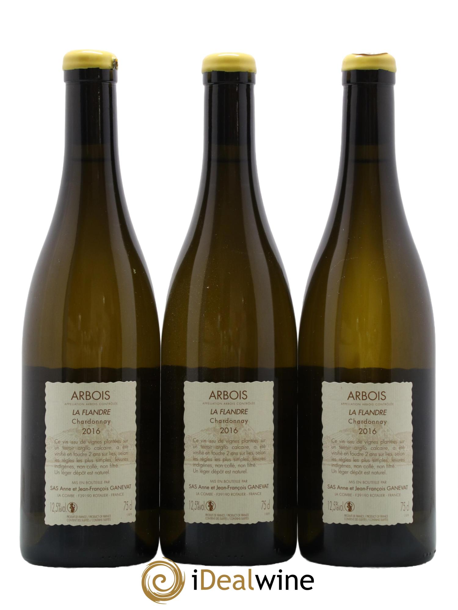 Arbois La Flandre Anne et Jean François Ganevat 2016 - Lot of 3 bottles - 1