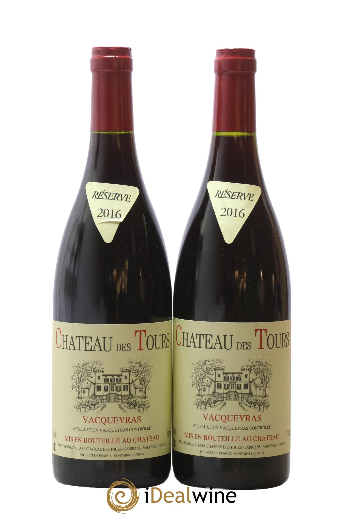 Vacqueyras Château des Tours Emmanuel Reynaud 2016 - Lot de 2 bouteilles - 0