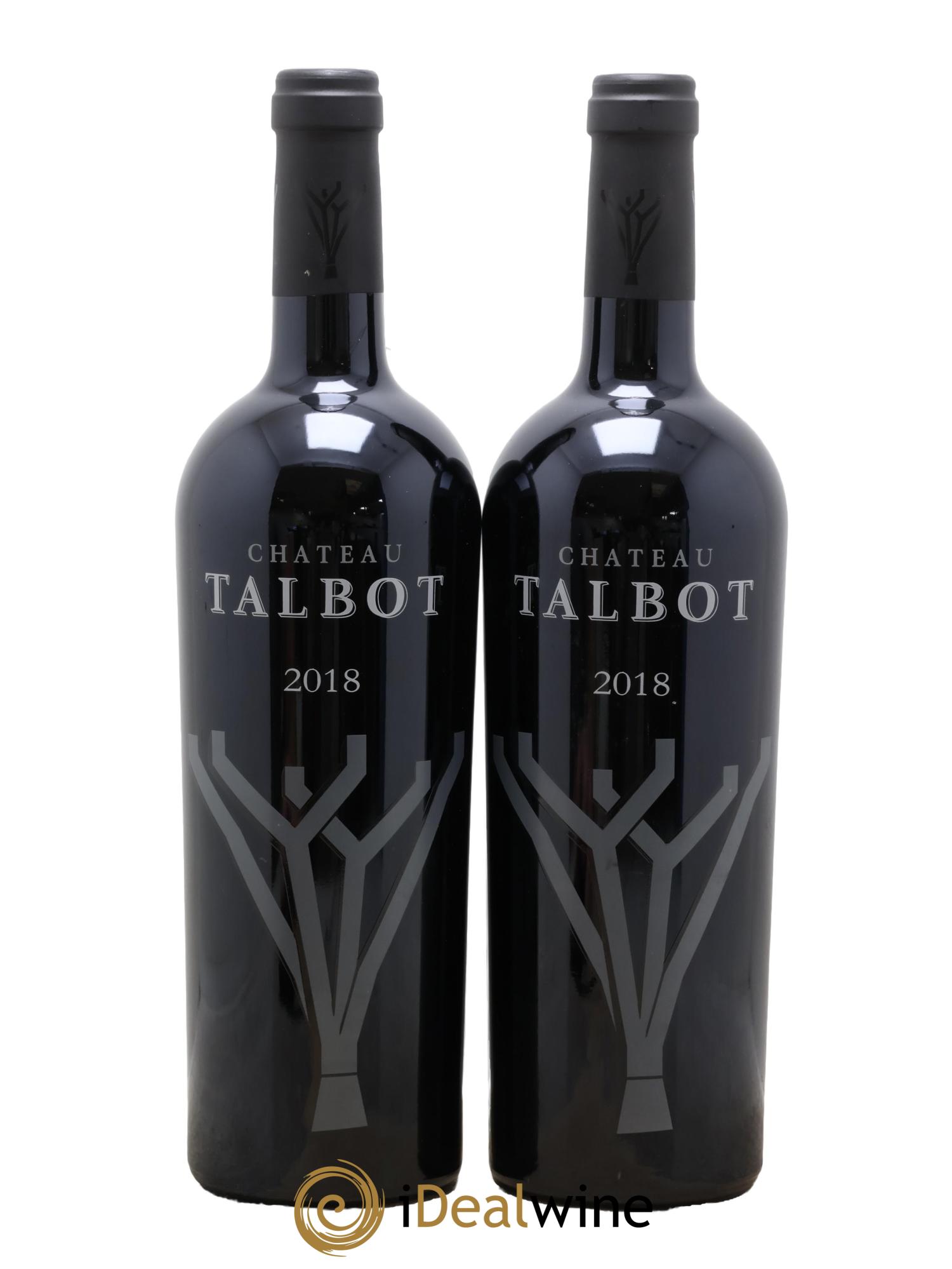 Château Talbot 4ème Grand Cru Classé 2018 - Lotto di 2 bottiglie - 0