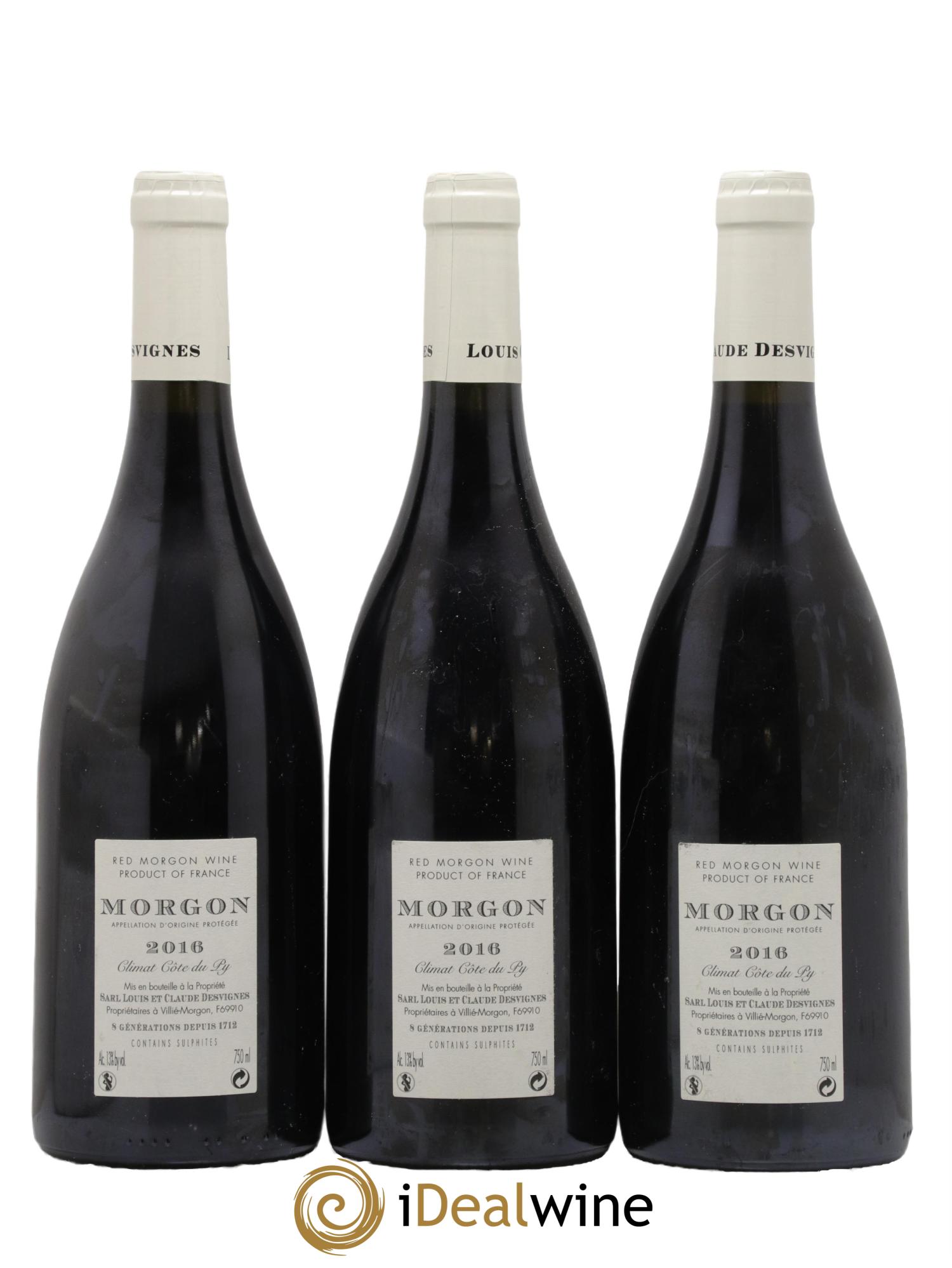 Morgon Côte de Py Javernières Louis-Claude Desvignes 2016 - Lot de 3 bouteilles - 1