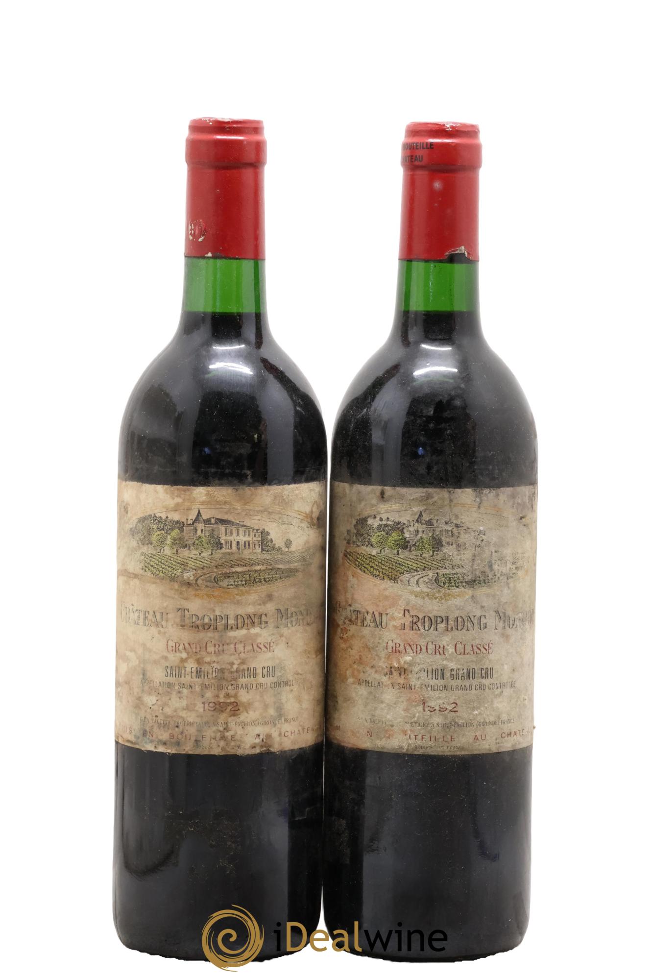 Château Troplong Mondot 1er Grand Cru Classé B 1992 - Posten von 2 Flaschen - 0