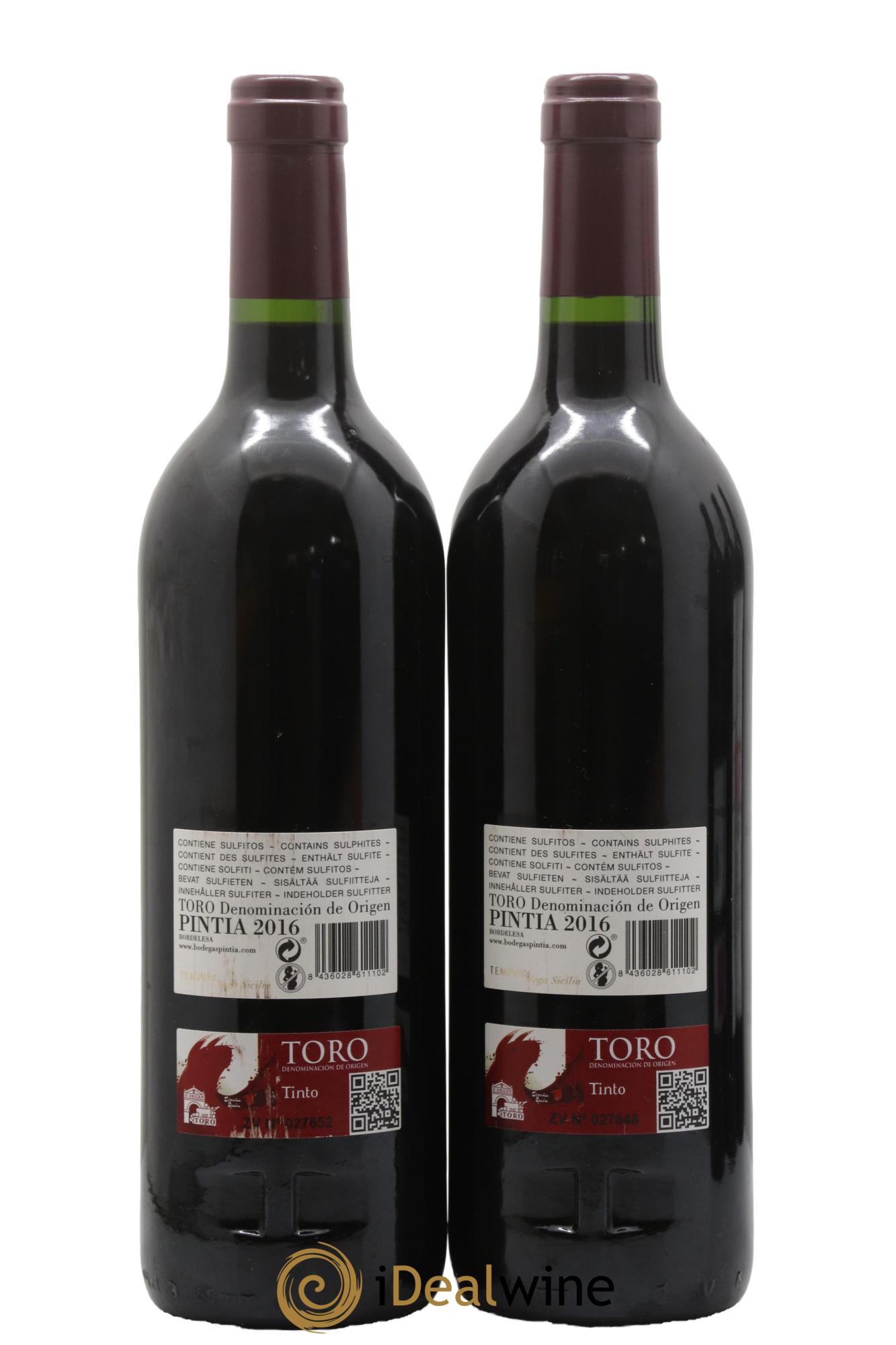 Toro DO Vega Sicilia Pintia Famille Alvarez 2016 - Lot de 2 bouteilles - 1
