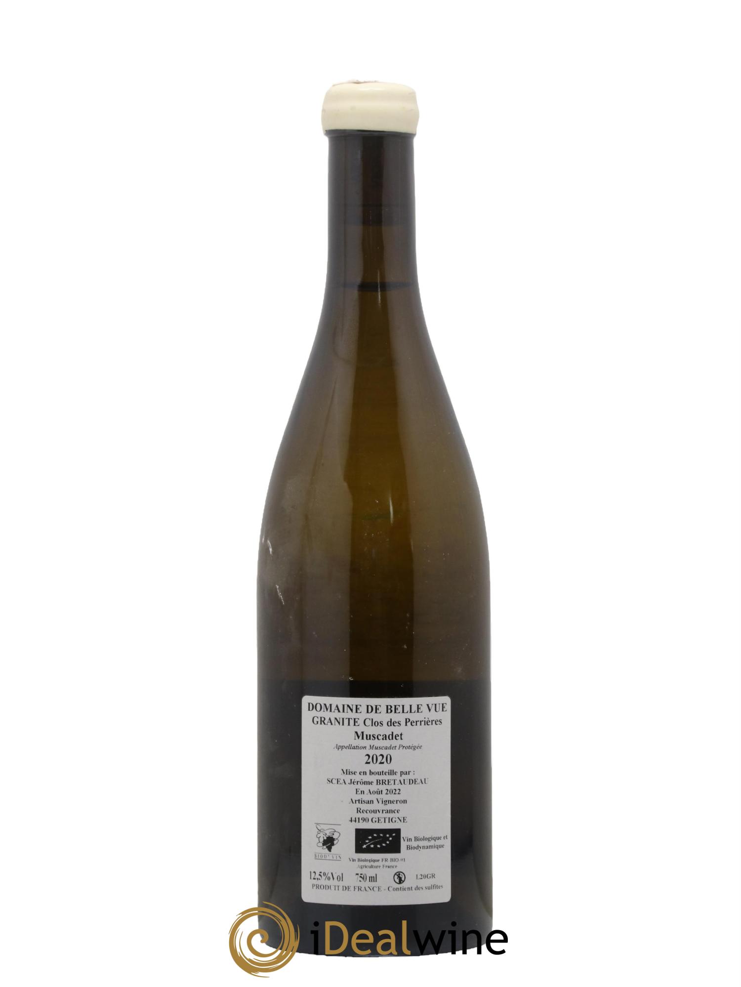 Muscadet-Sèvre-et-Maine Granite Clos des Perrières Jérôme Bretaudeau - Domaine de Bellevue 2020 - Lot de 1 bouteille - 1