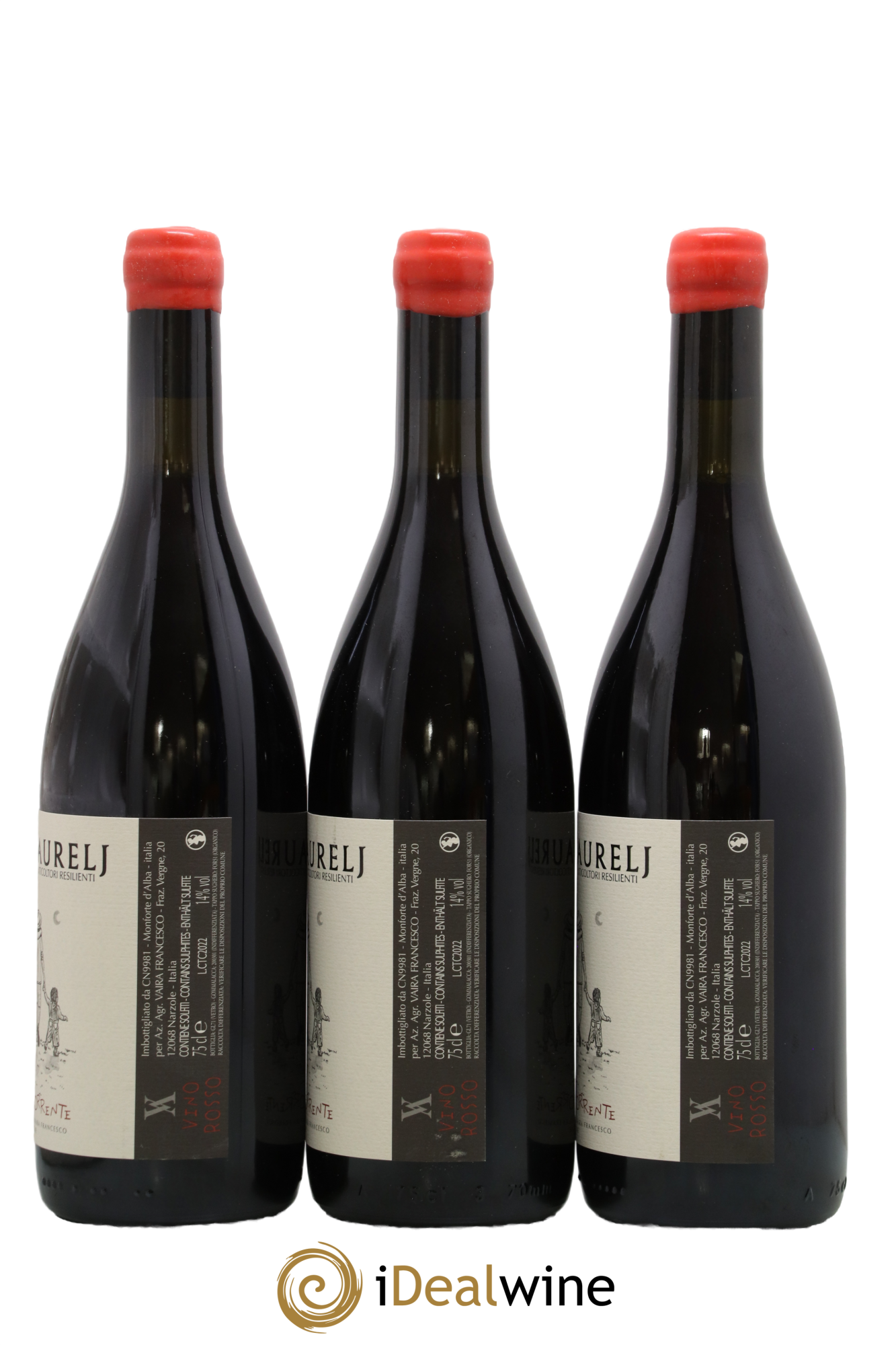 Italie Vino Rosse Controcorrente Vaira Aurelj 2022 - Lot de 3 bouteilles - 1
