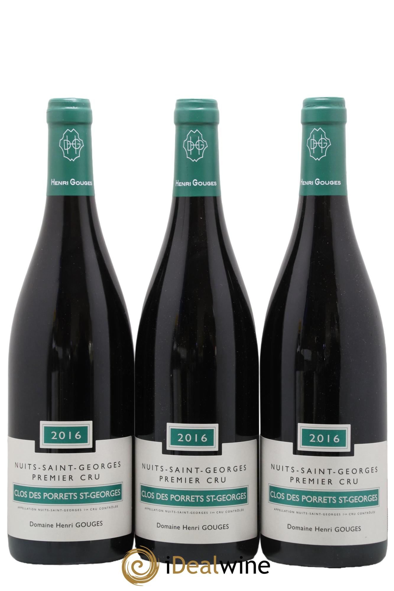 Nuits-Saint-Georges 1er Cru Clos des Porrets Saint-Georges Henri Gouges 2016 - Lot de 3 bouteilles - 0