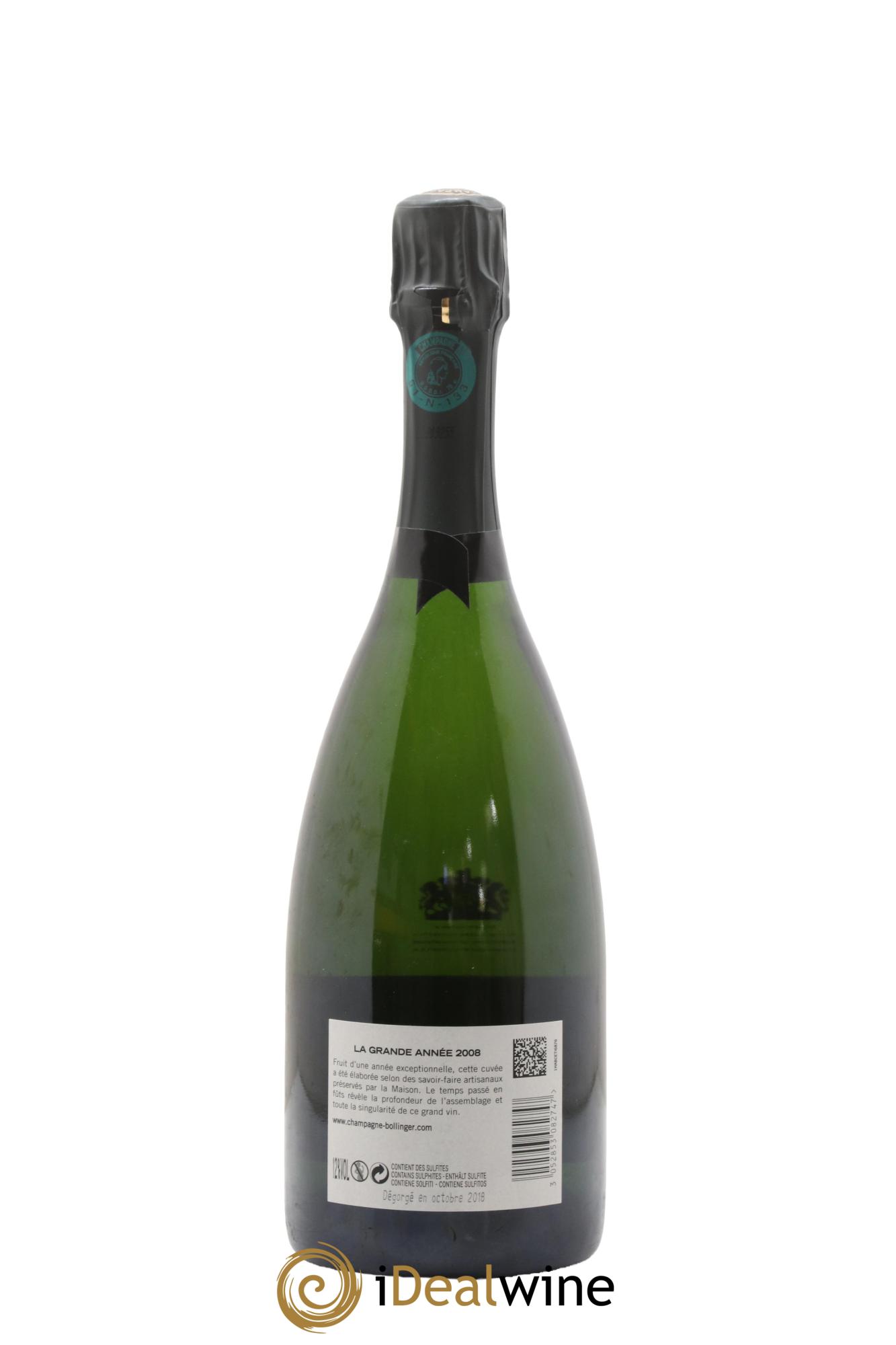 La Grande Année Brut Bollinger 2008 - Lot of 1 bottle - 2