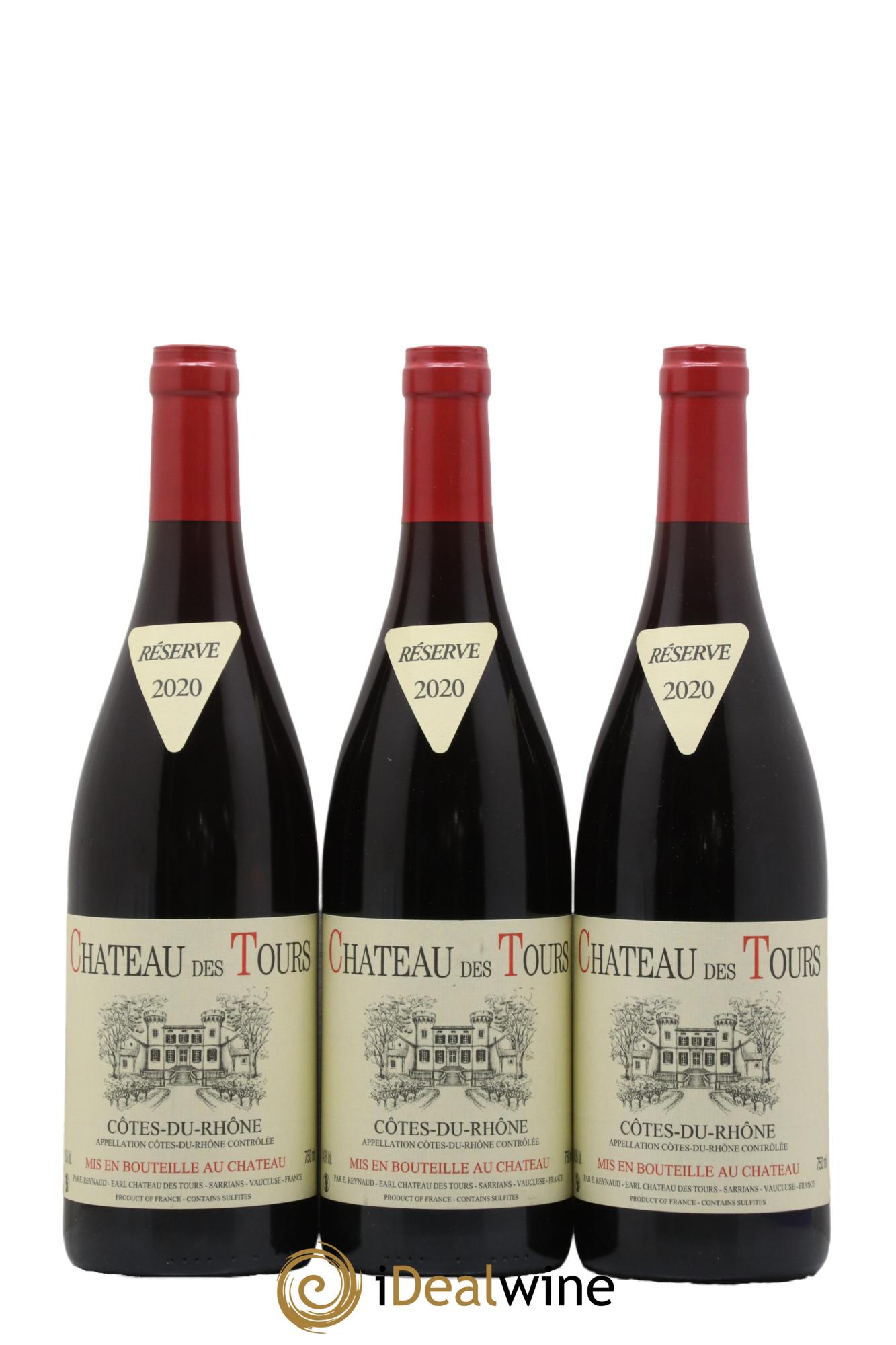 Côtes-du-Rhône Château des Tours Emmanuel Reynaud 2020 - Lot de 3 bouteilles - 0