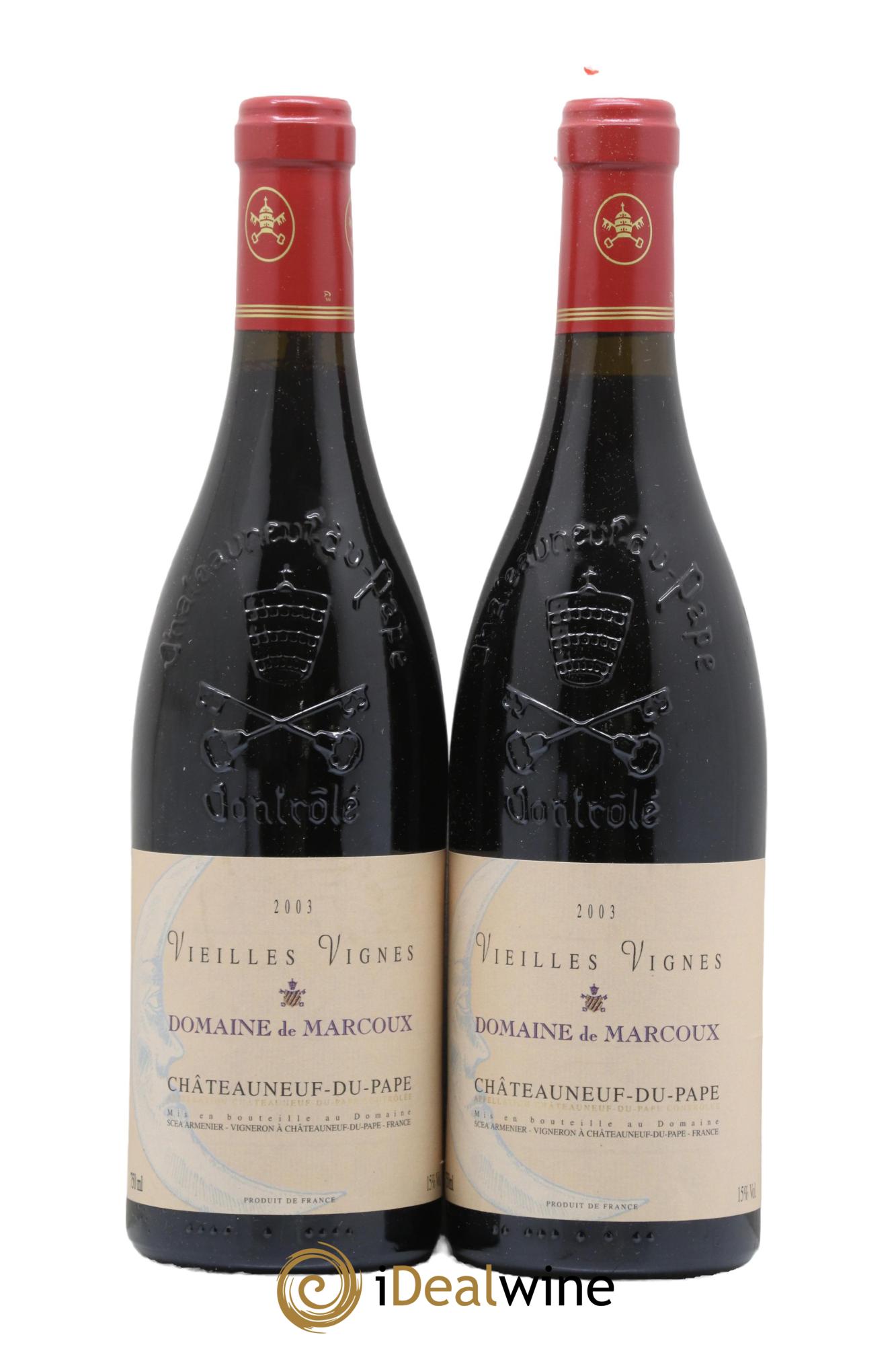 Châteauneuf-du-Pape Vieilles Vignes Marcoux (Domaine de) 2003 - Lot de 2 bouteilles - 0