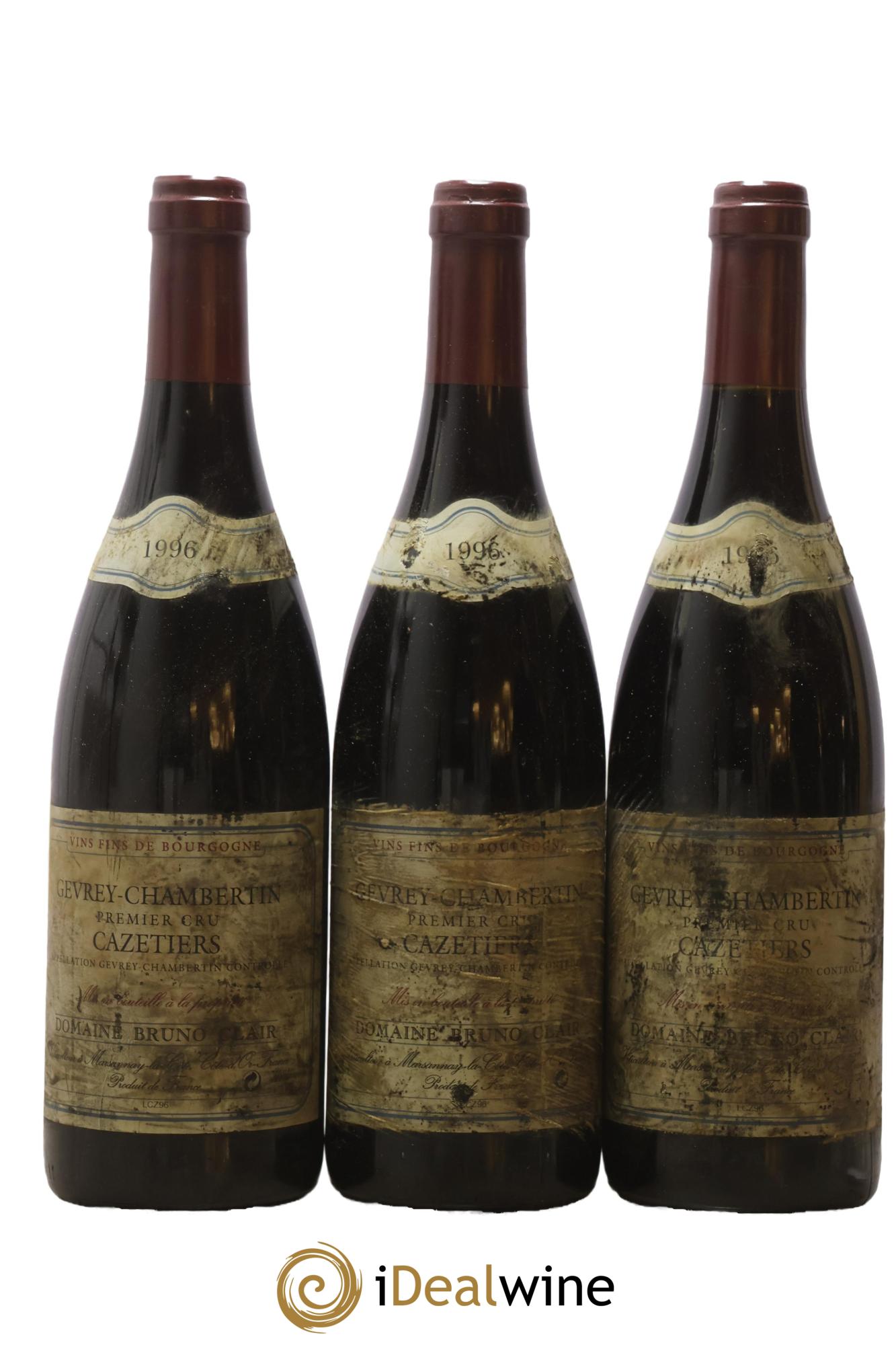 Gevrey-Chambertin 1er Cru Les Cazetiers Bruno Clair (Domaine) 1996 - Lot of 3 bottles - 0