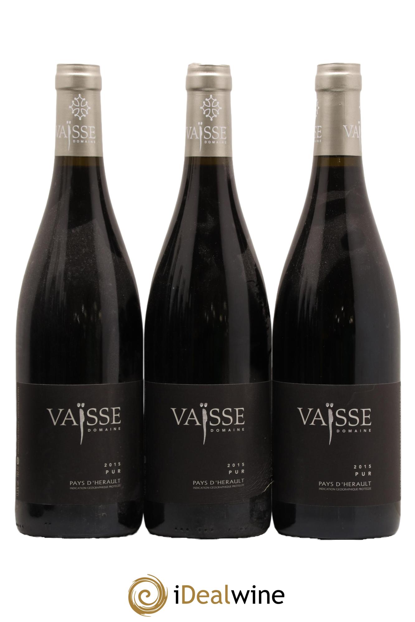Pays d'Hérault Pur Vaisse (Domaine) 2015 - Lot de 3 bouteilles - 0