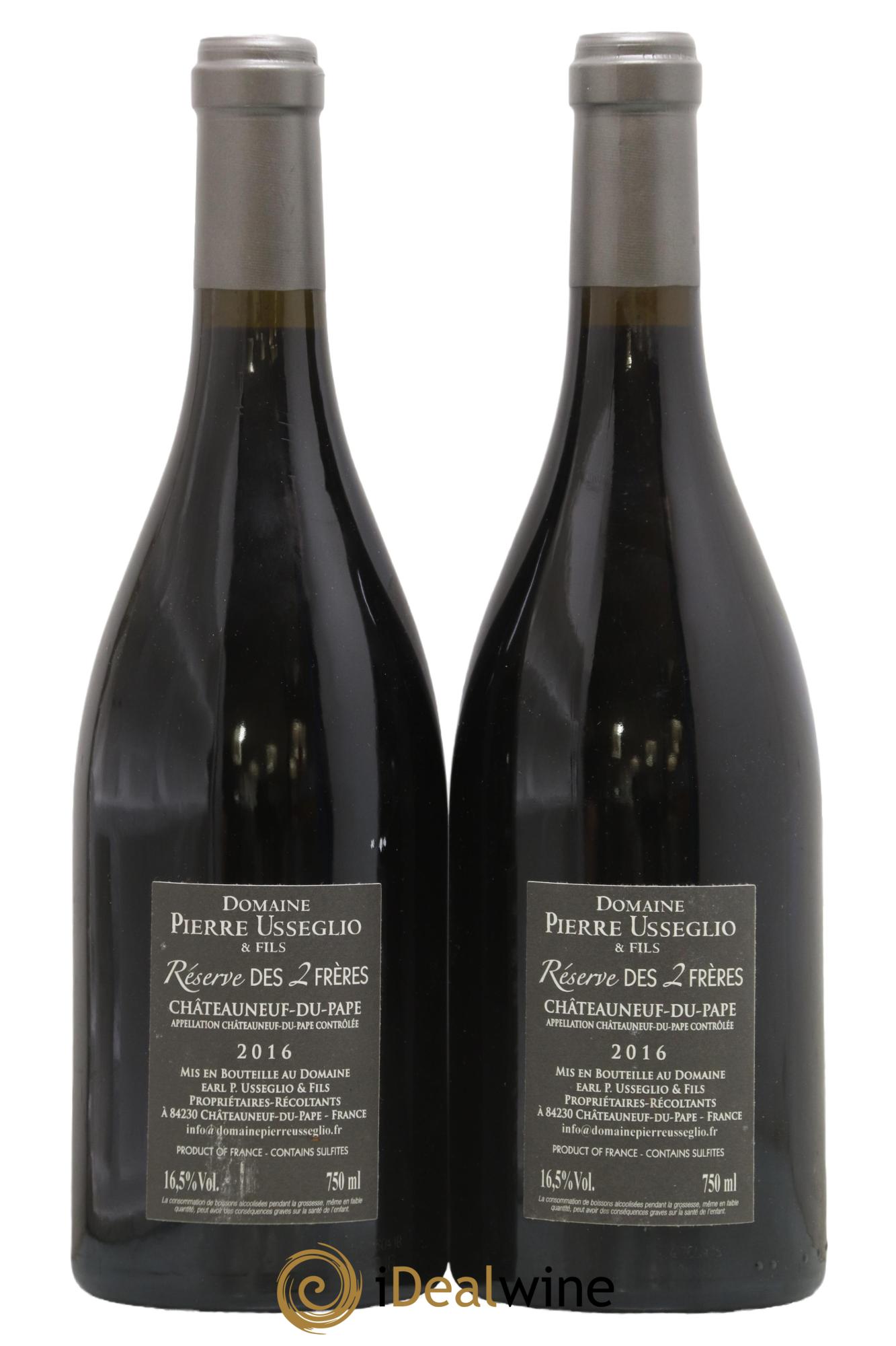 Châteauneuf-du-Pape Réserve des 2 frères Pierre Usseglio & Fils 2016 - Lot de 2 bouteilles - 1