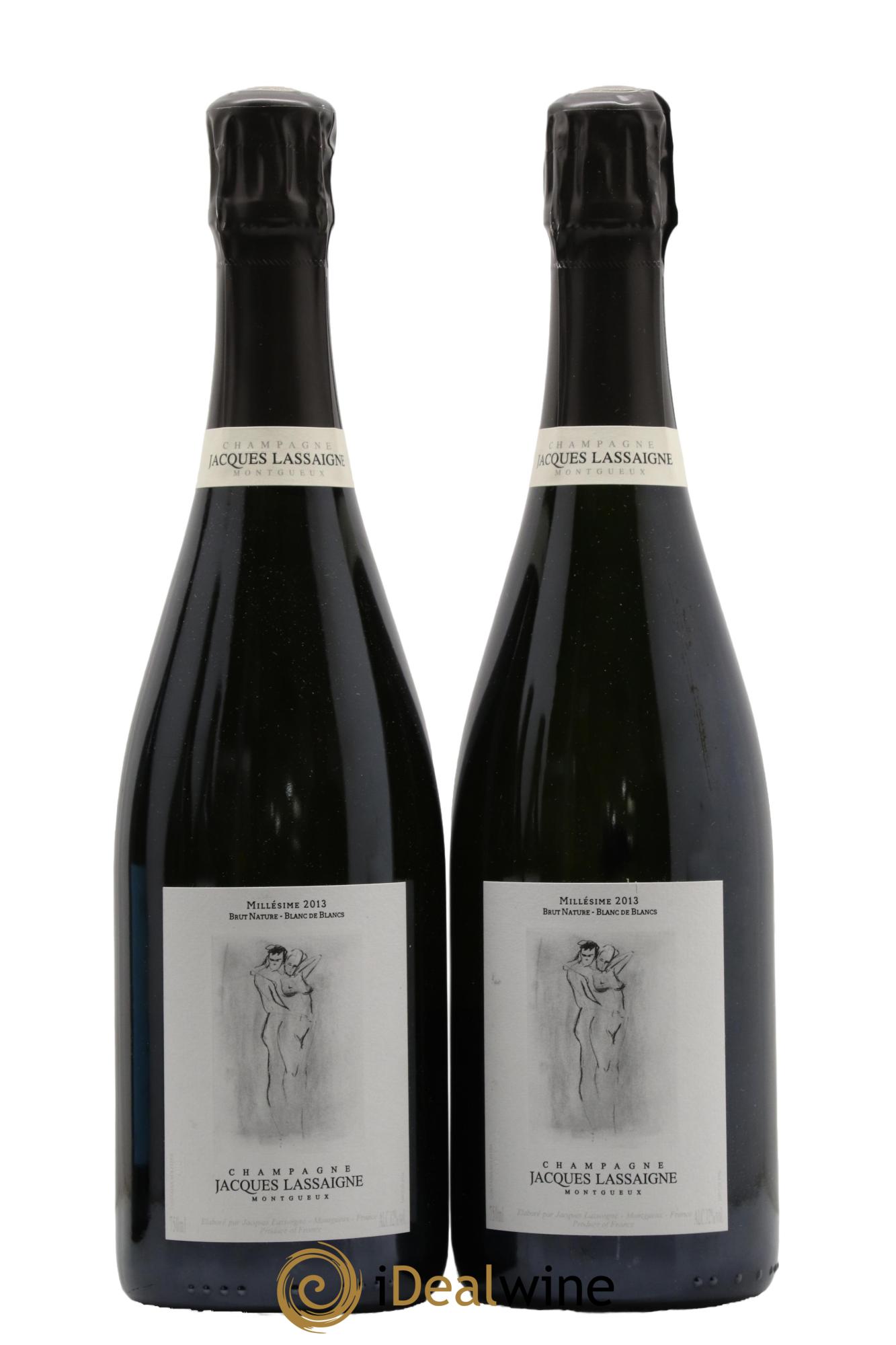 Blanc de Blancs millésimé Brut Nature Jacques Lassaigne 2013 - Lot of 2 bottles - 0