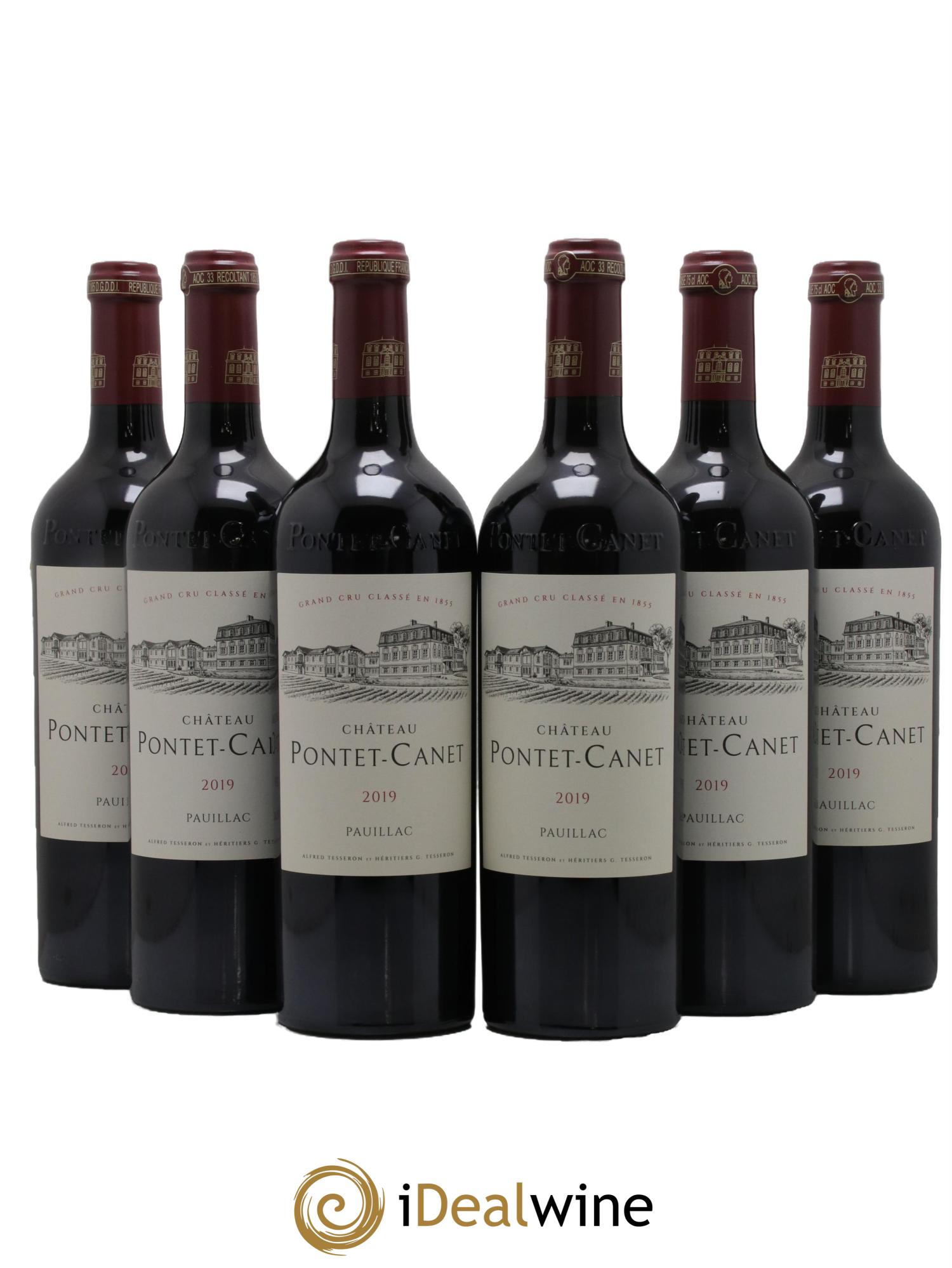 Château Pontet Canet 5ème Grand Cru Classé 2019 - Lot de 6 bouteilles - 0