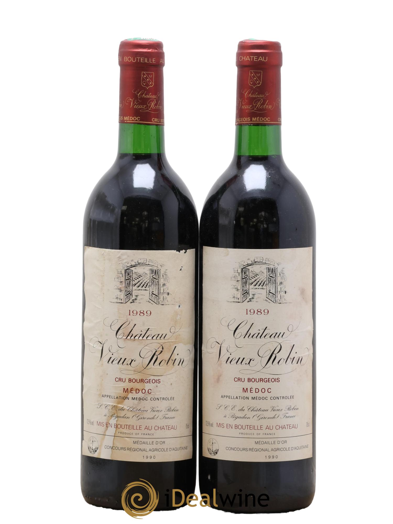 Château Vieux Robin Cru Bourgeois 1989 - Lot of 2 bottles - 0