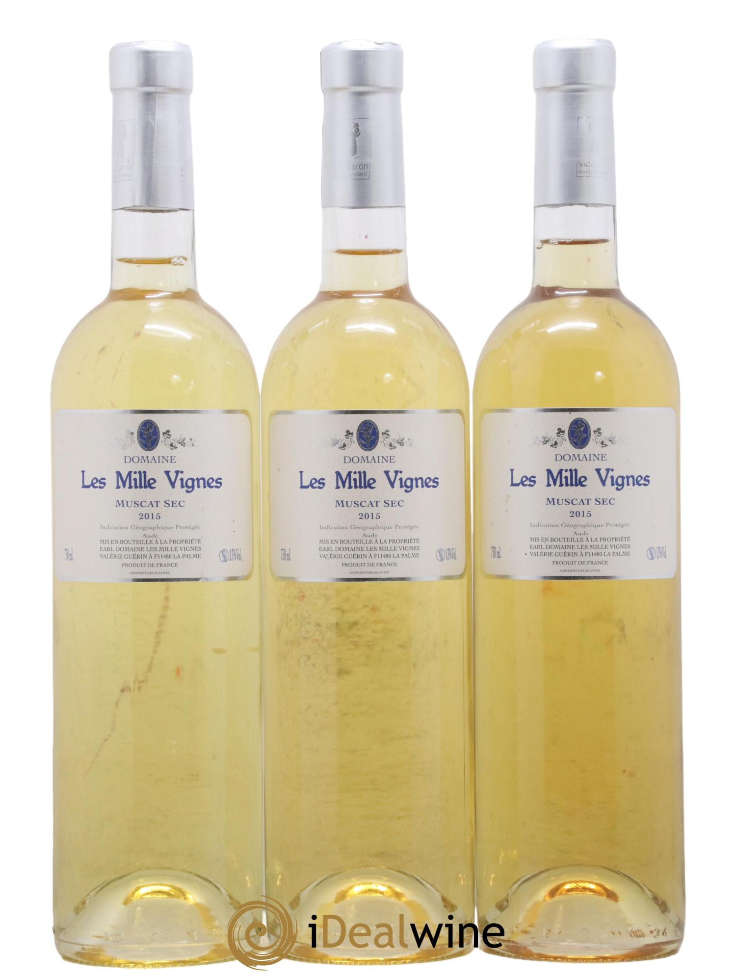 Languedoc IGP Aude Muscat sec Domaine Les Mille Vignes 2015 - Lot of 3 bottles - 0