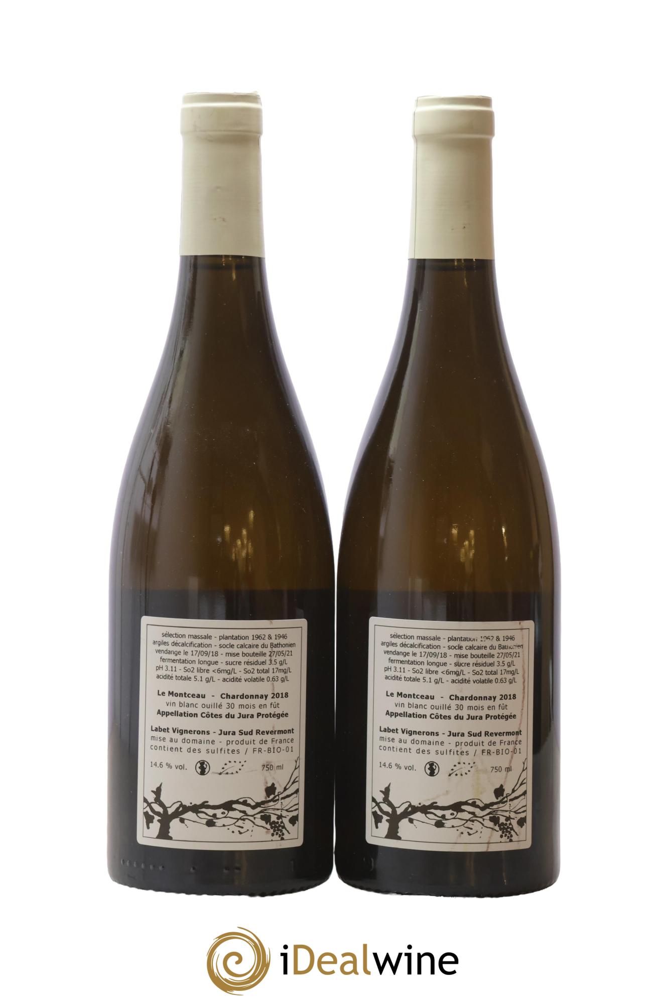 Côtes du Jura Chardonnay Le Montceau Romain - Julien - Charline Labet 2018 - Lotto di 2 bottiglie - 1