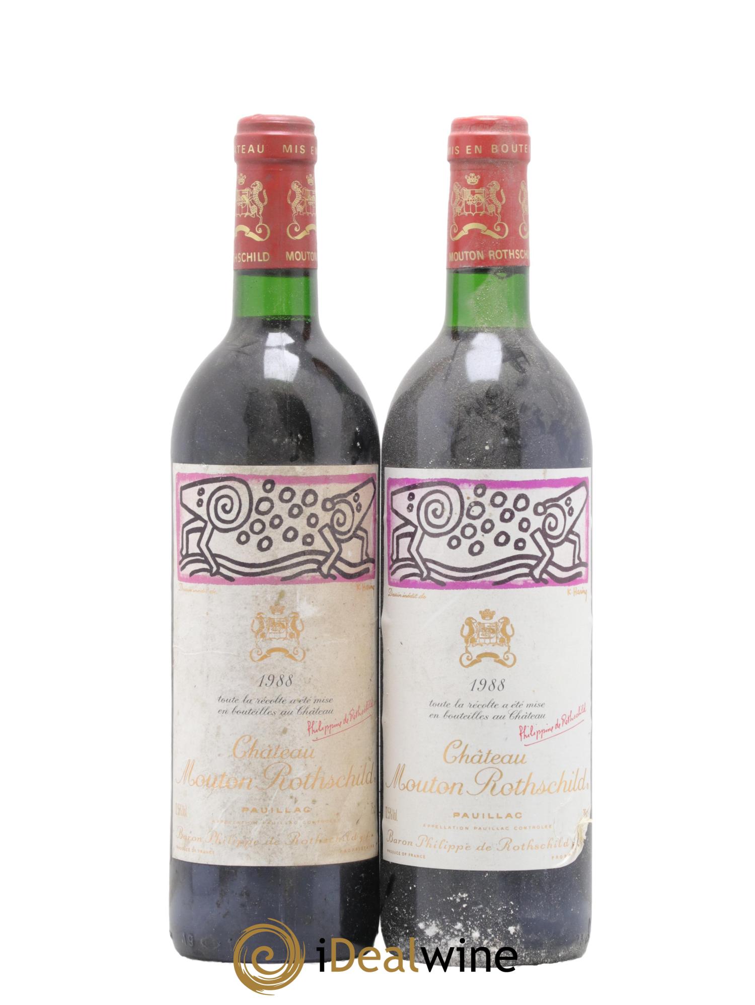Château Mouton Rothschild 1er Grand Cru Classé 1988 - Lot de 2 bouteilles - 0