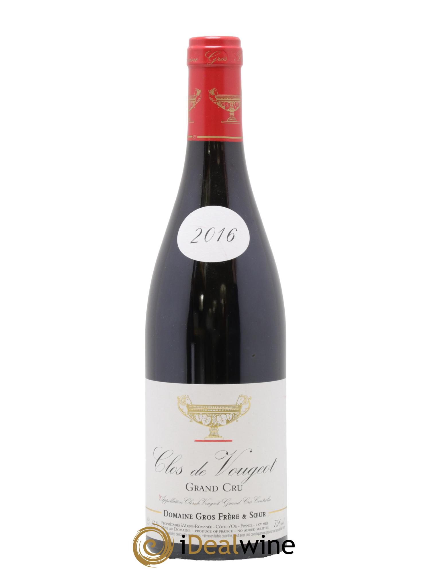 Clos de Vougeot Grand Cru Gros Frère & Soeur 2016 - Lot de 1 bouteille - 0