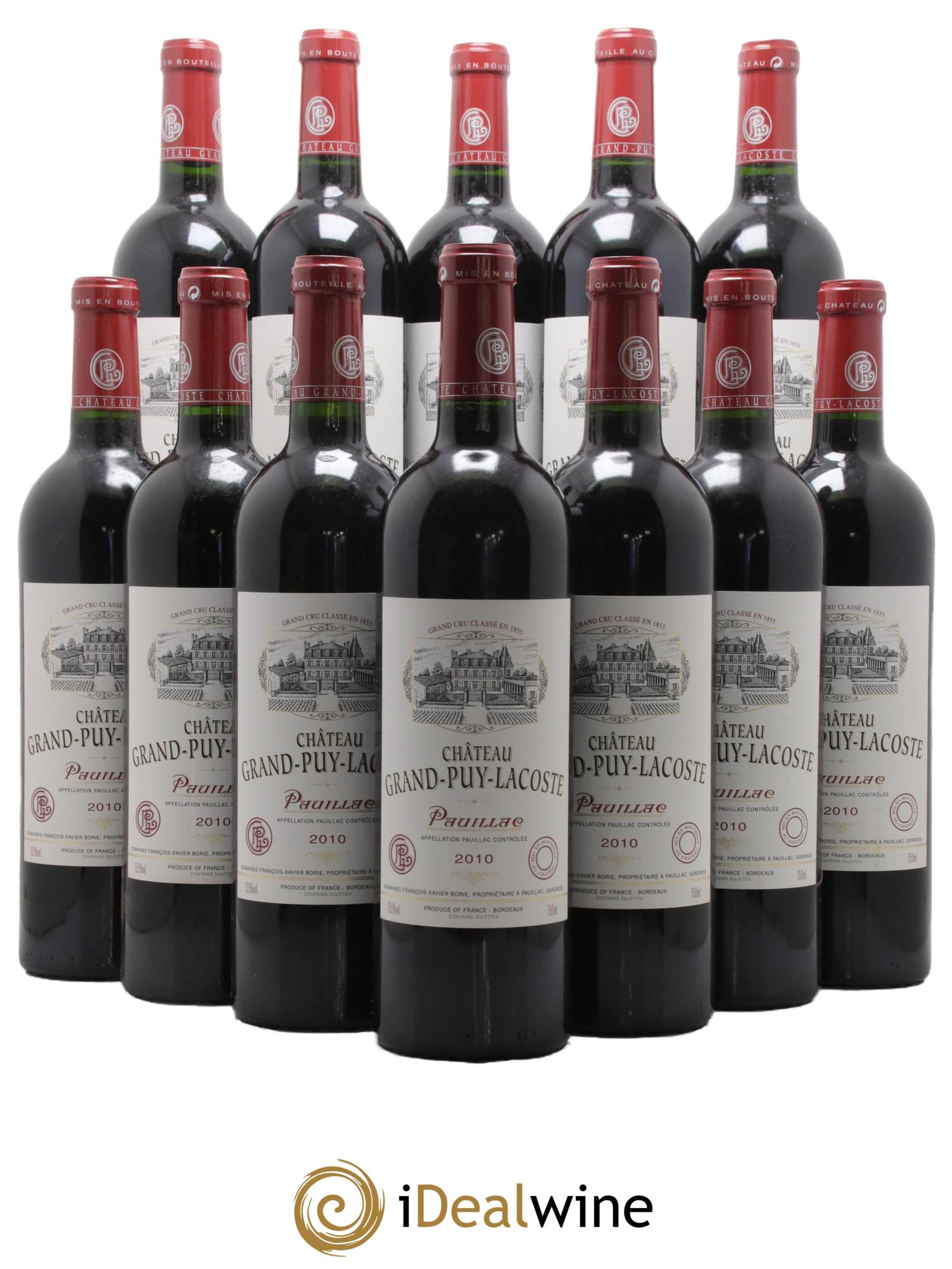 Château Grand Puy Lacoste 5ème Grand Cru Classé 2010 - Lot de 12 bouteilles - 0