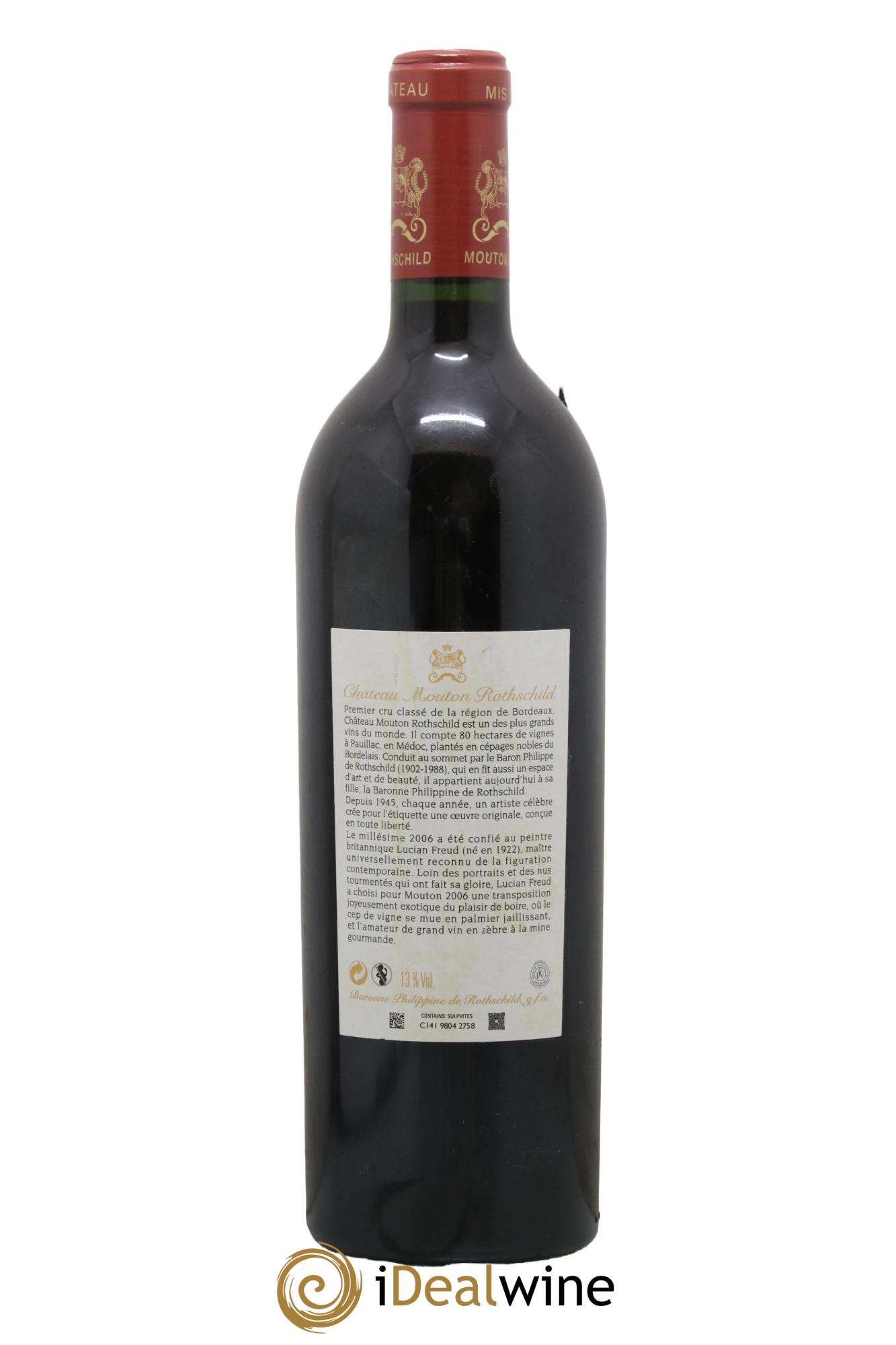 Château Mouton Rothschild 1er Grand Cru Classé 2006 - Lot de 1 bouteille - 1