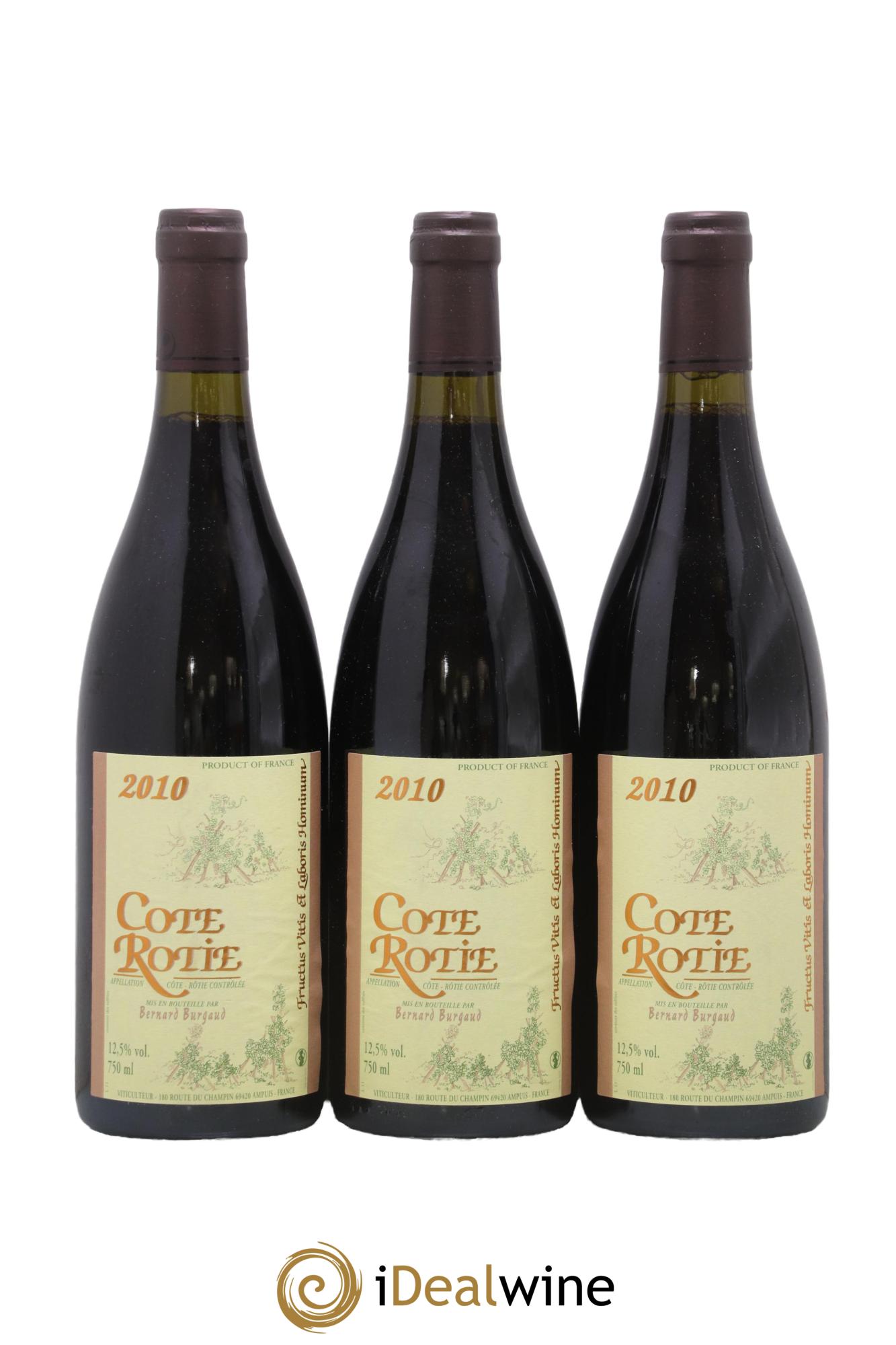 Côte-Rôtie Bernard Burgaud 2010 - Posten von 3 Flaschen - 0