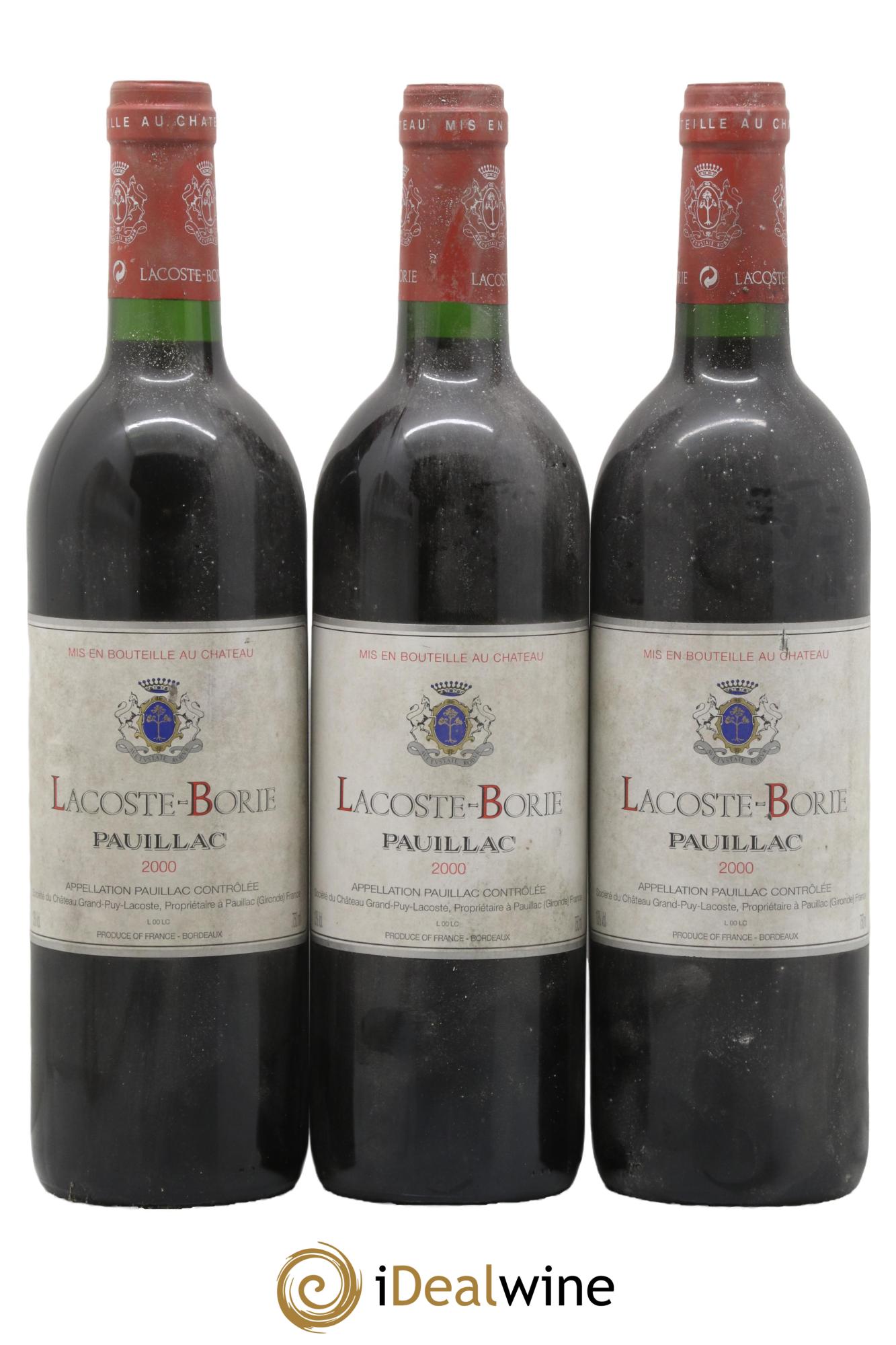 Lacoste Borie 2000 - Lot de 3 bouteilles - 0