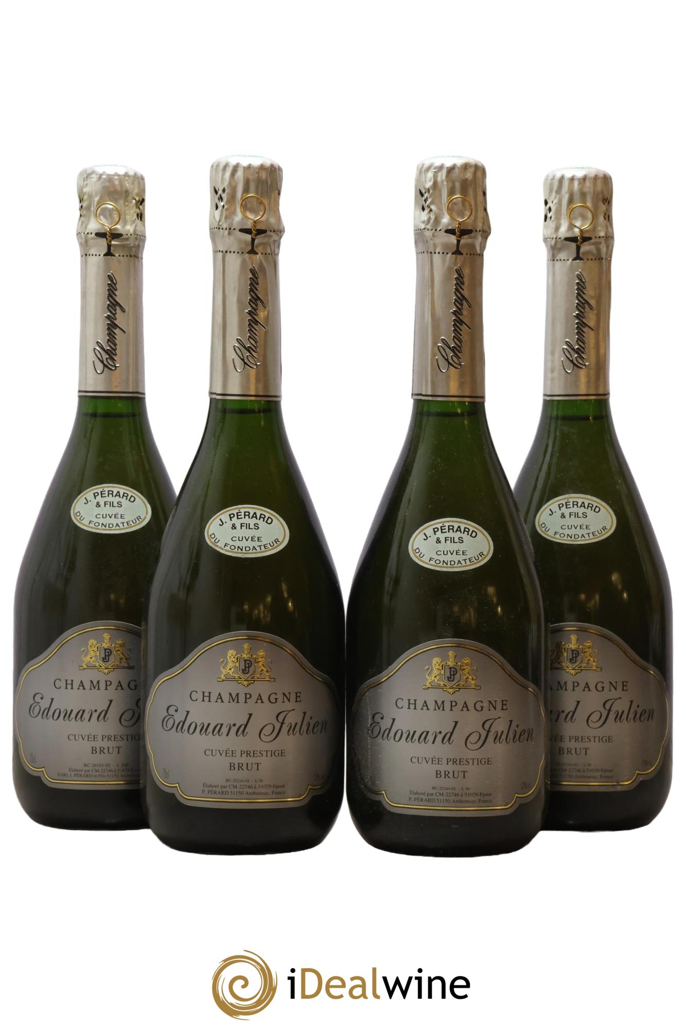 Champagne Cuvée Prestige Brut Edouard Julien Cuvée du Fondateur J. Pérard - Lot of 4 bottles - 0
