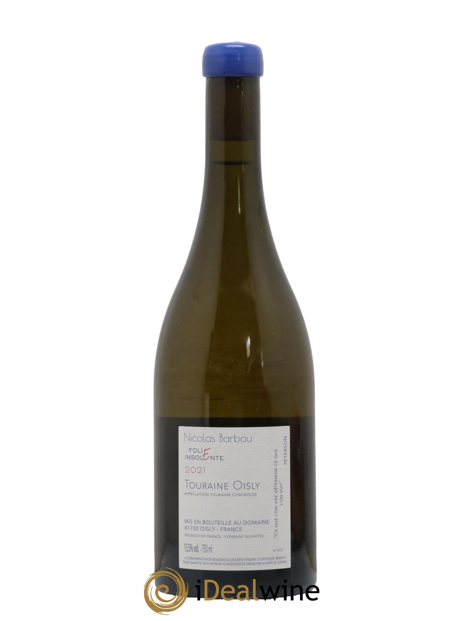 Touraine-Oisly Folie Insolente Nicolas Barbou 2021 - Lot de 1 bouteille - 1