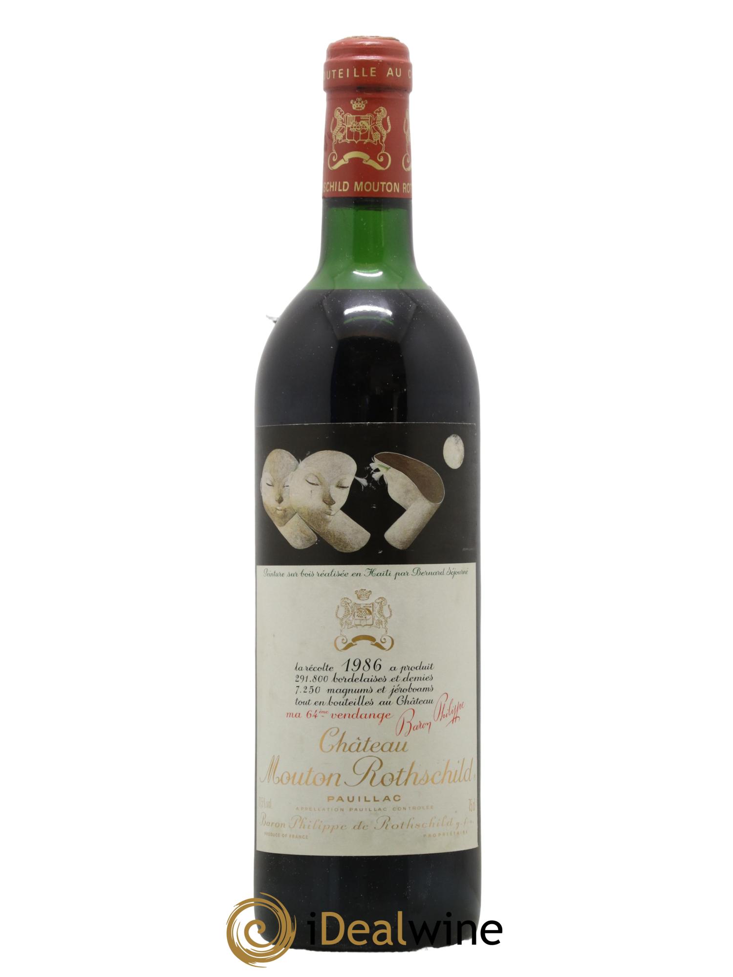 Château Mouton Rothschild 1er Grand Cru Classé 1986 - Lot de 1 bouteille - 0
