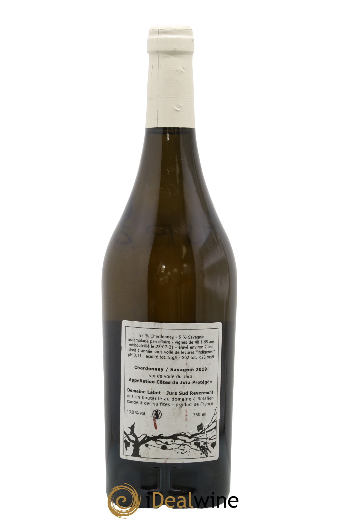 Côtes du Jura Vin de Voile Chardonnay-Savagnin cuvée de garde Romain - Julien - Charline Labet 2019 - Lot of 1 bottle - 1