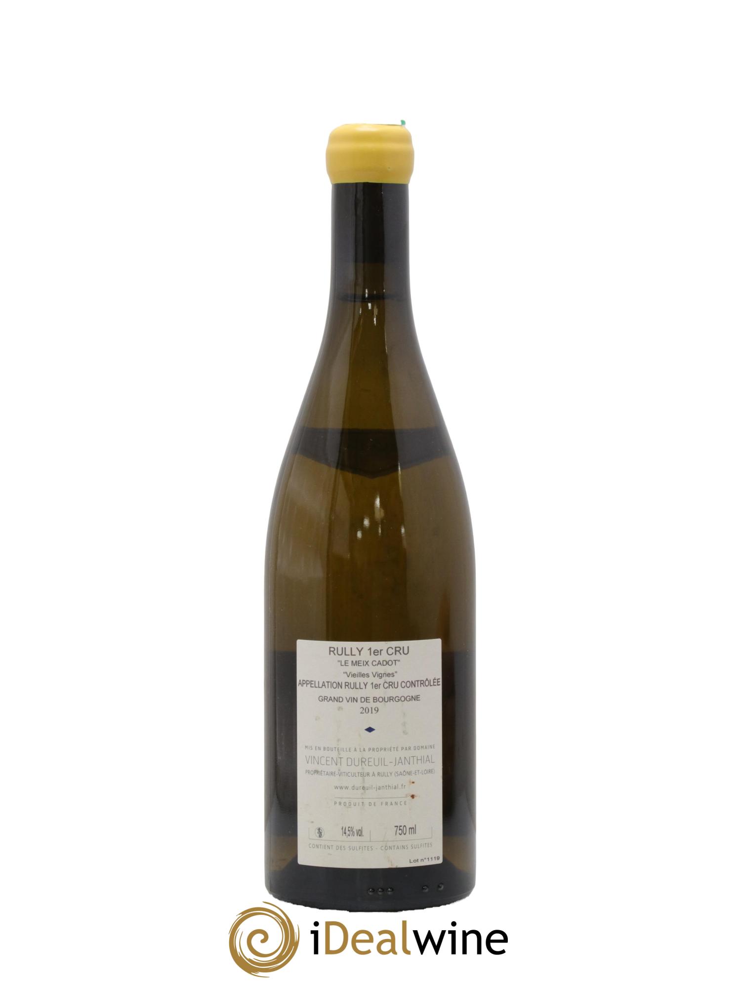 Rully 1er Cru Le Meix Cadot Vieilles Vignes Vincent Dureuil-Janthial 2019 - Lot of 1 bottle - 1