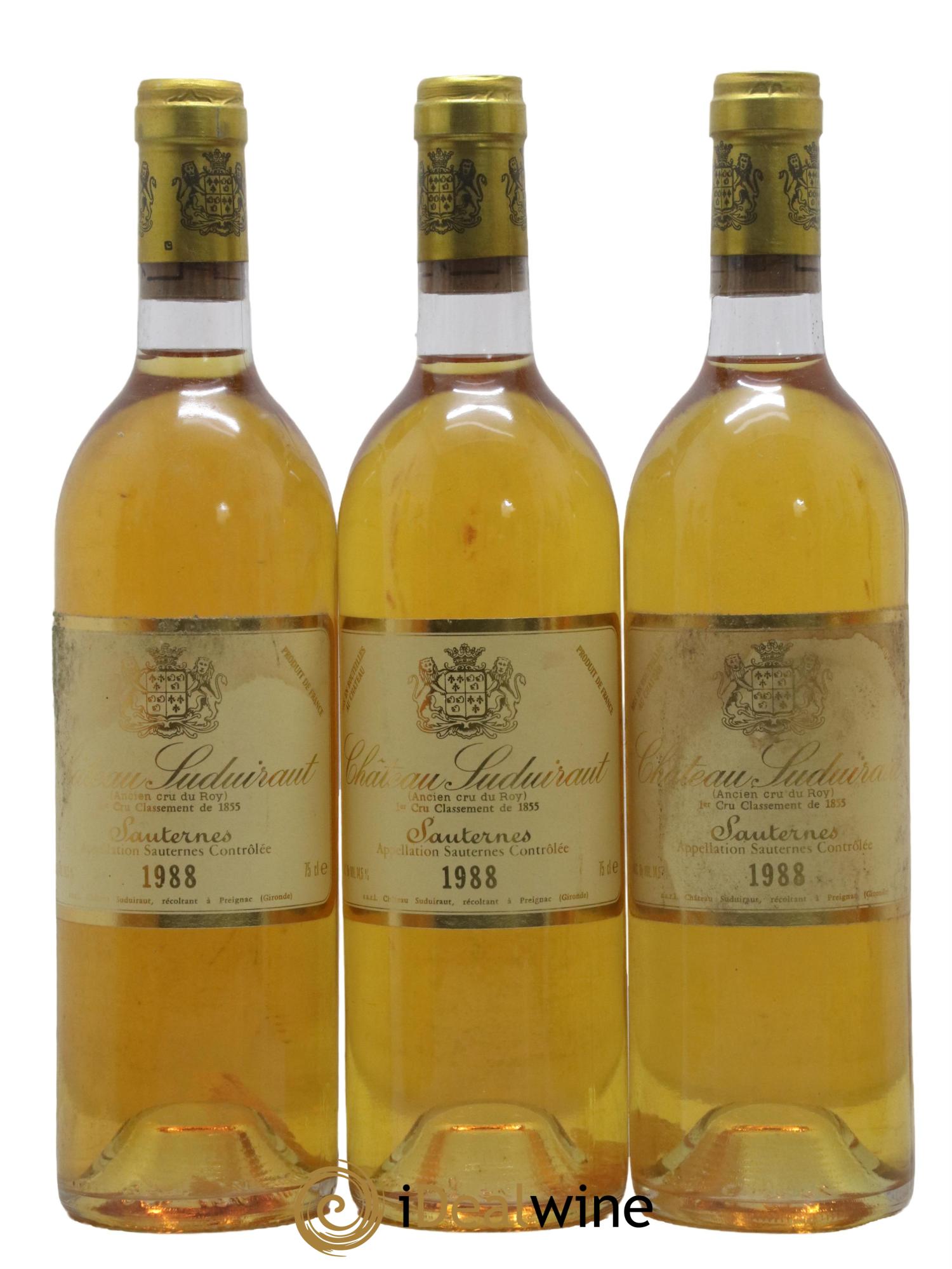 Château Suduiraut 1er Grand Cru Classé 1988 - Lotto di 3 bottiglie - 0