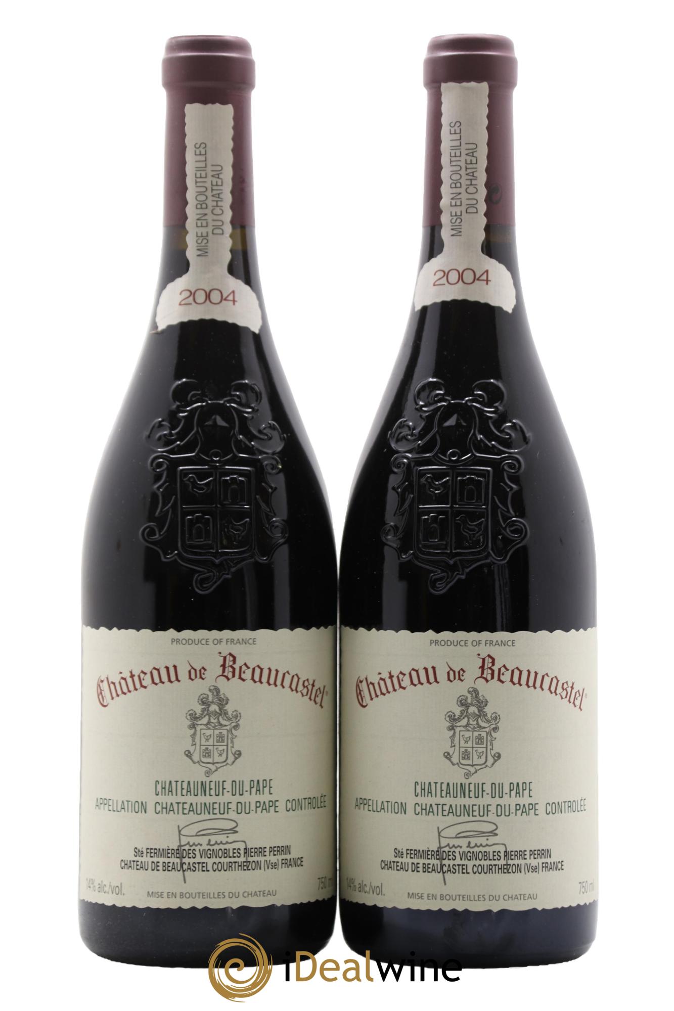 Châteauneuf-du-Pape Château de Beaucastel Famille Perrin 2004 - Lot de 2 bouteilles - 0