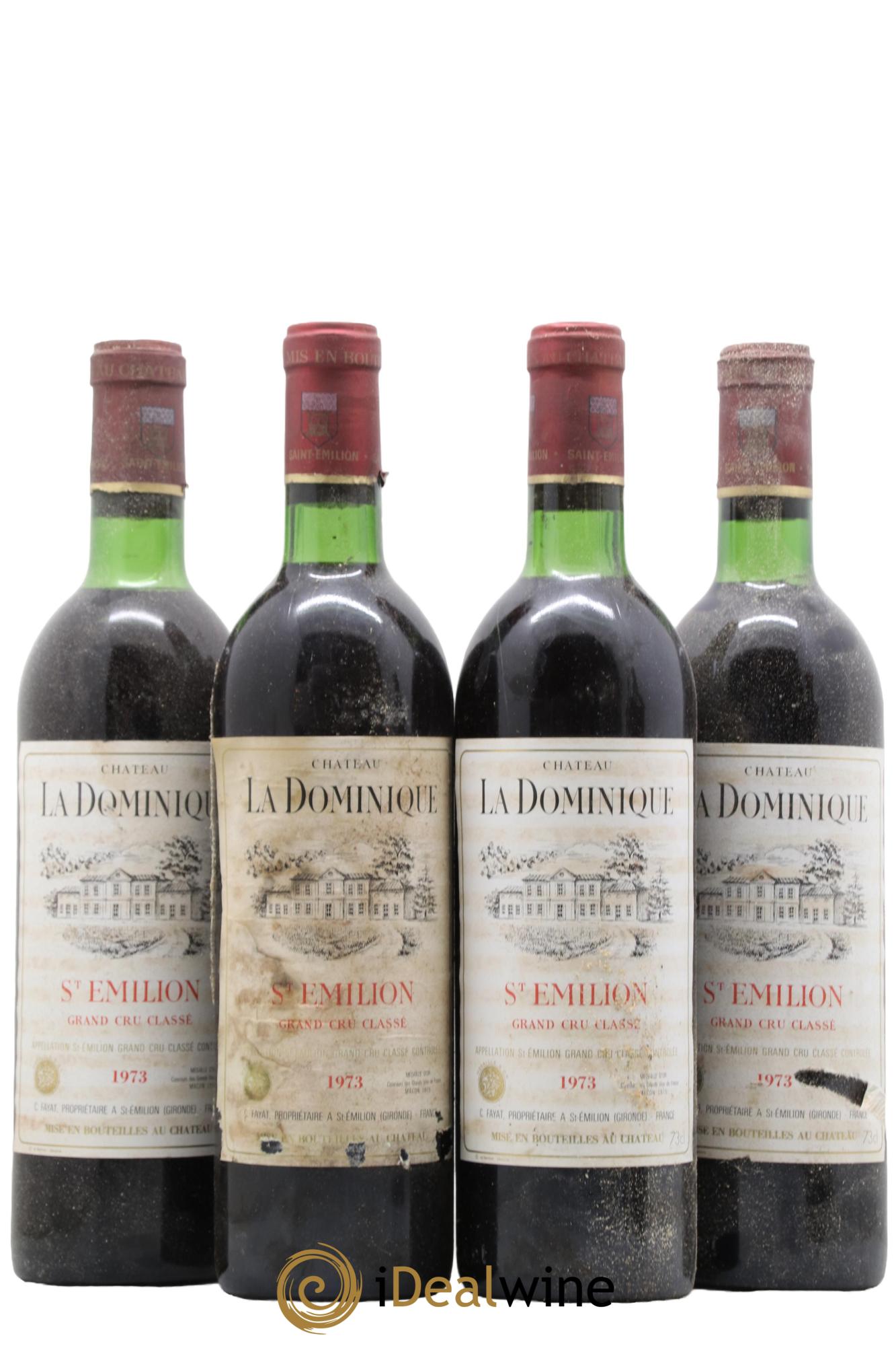 Château la Dominique Grand Cru Classé 1973 - Lot de 4 bouteilles - 0